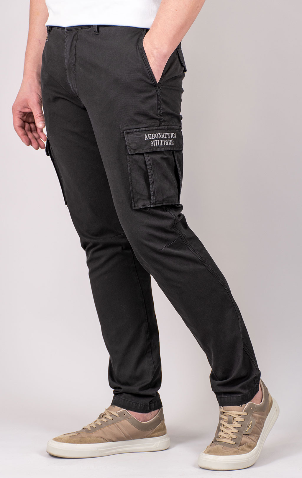 Брюки-карго AERONAUTICA MILITARE SS 25 m/AL black washed (PA 1329) 