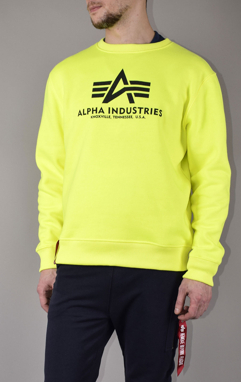 Свитшот ALPHA INDUSTRIES BASIC SWEATER neon/yellow 