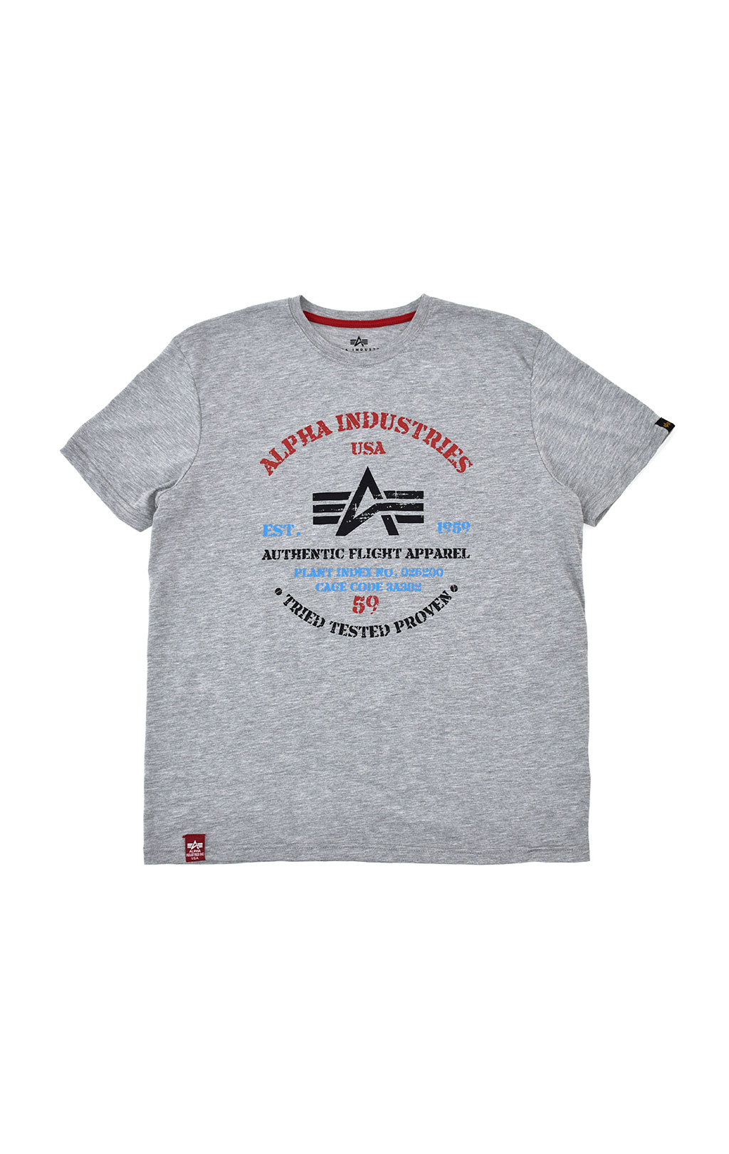 Футболка ALPHA INDUSTRIES AUTHENTIC PRINT grey heather 