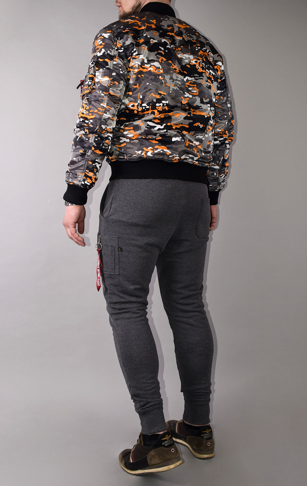 Бомбер ALPHA INDUSTRIES VF 59 MA-1 black orange camo 