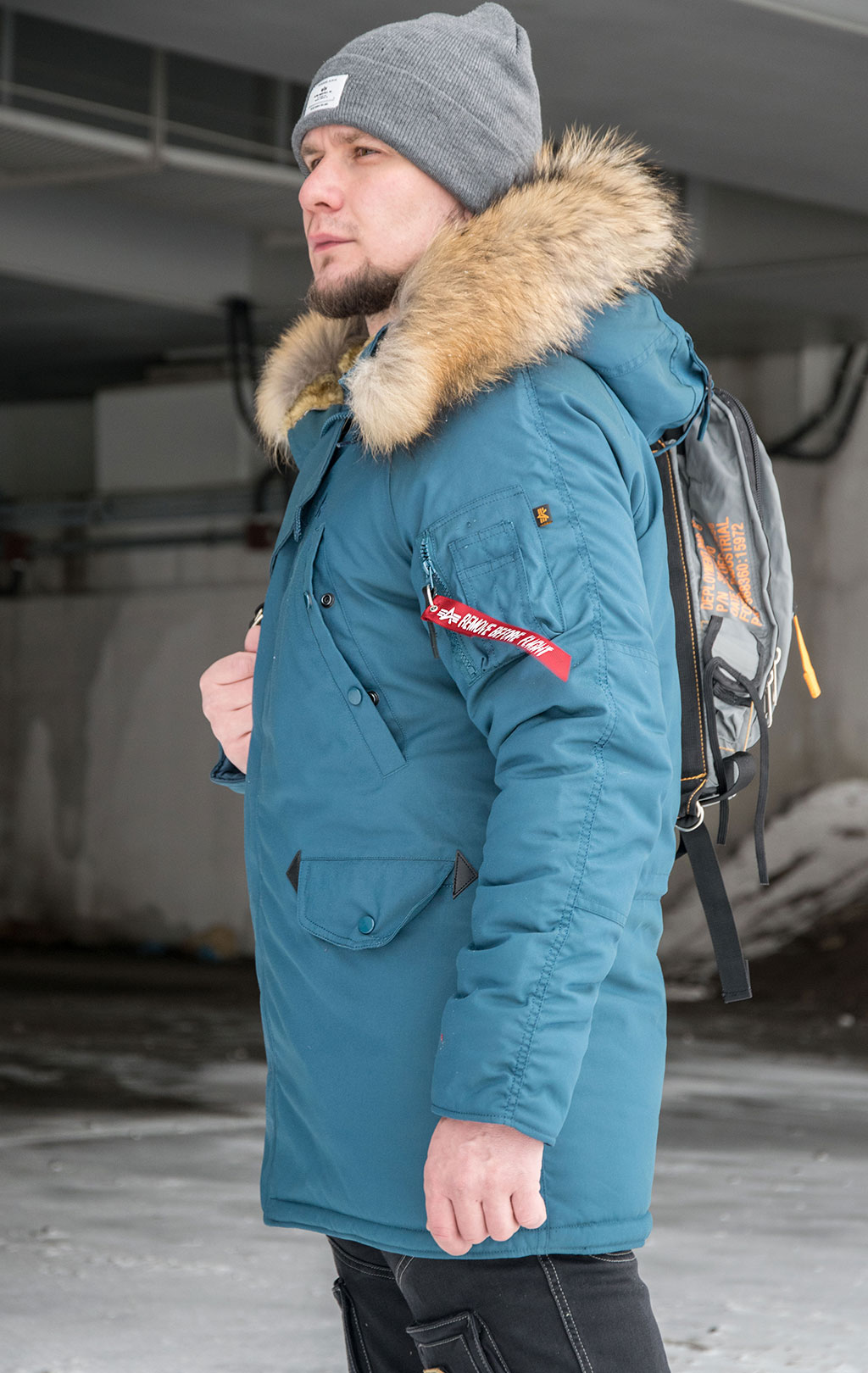 Аляска ALPHA INDUSTRIES EXPLORER натур. мех blue bold 