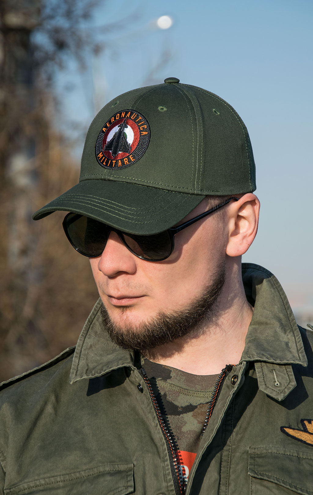 Бейсболка AERONAUTICA MILITARE SS 22/CN verde militare (HA 1108)