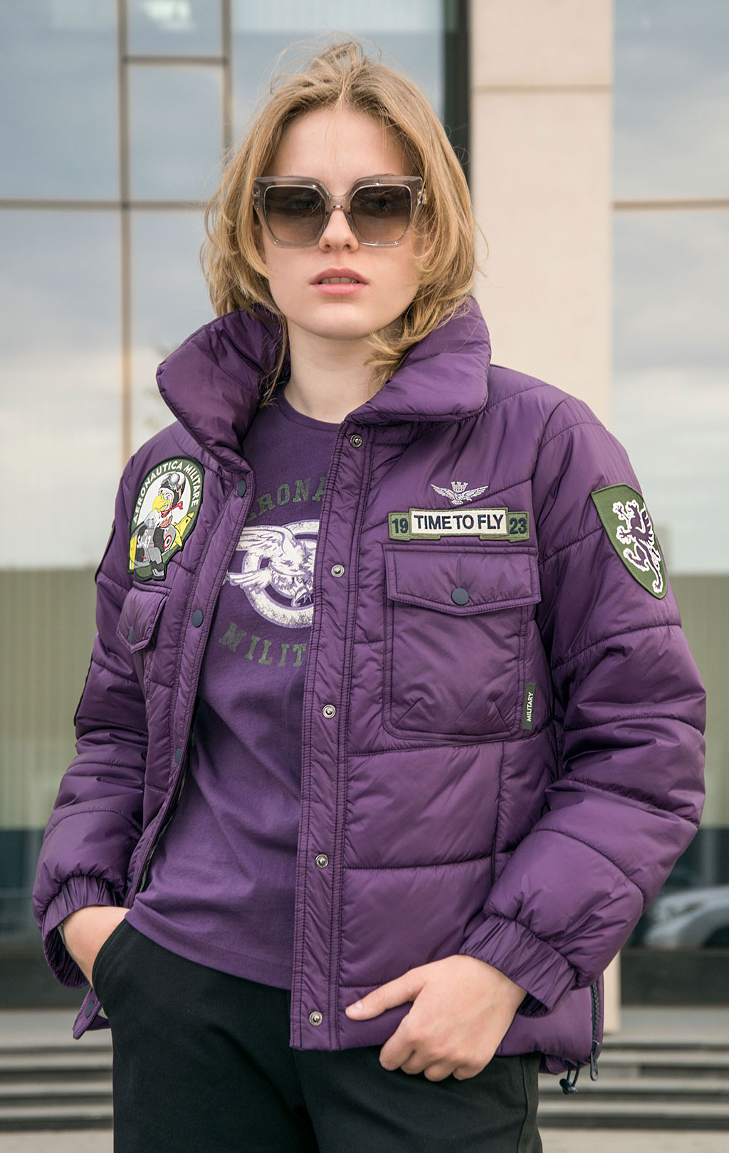 Женская куртка AERONAUTICA MILITARE FW 23/24 m/CN viola (AB 2119) 