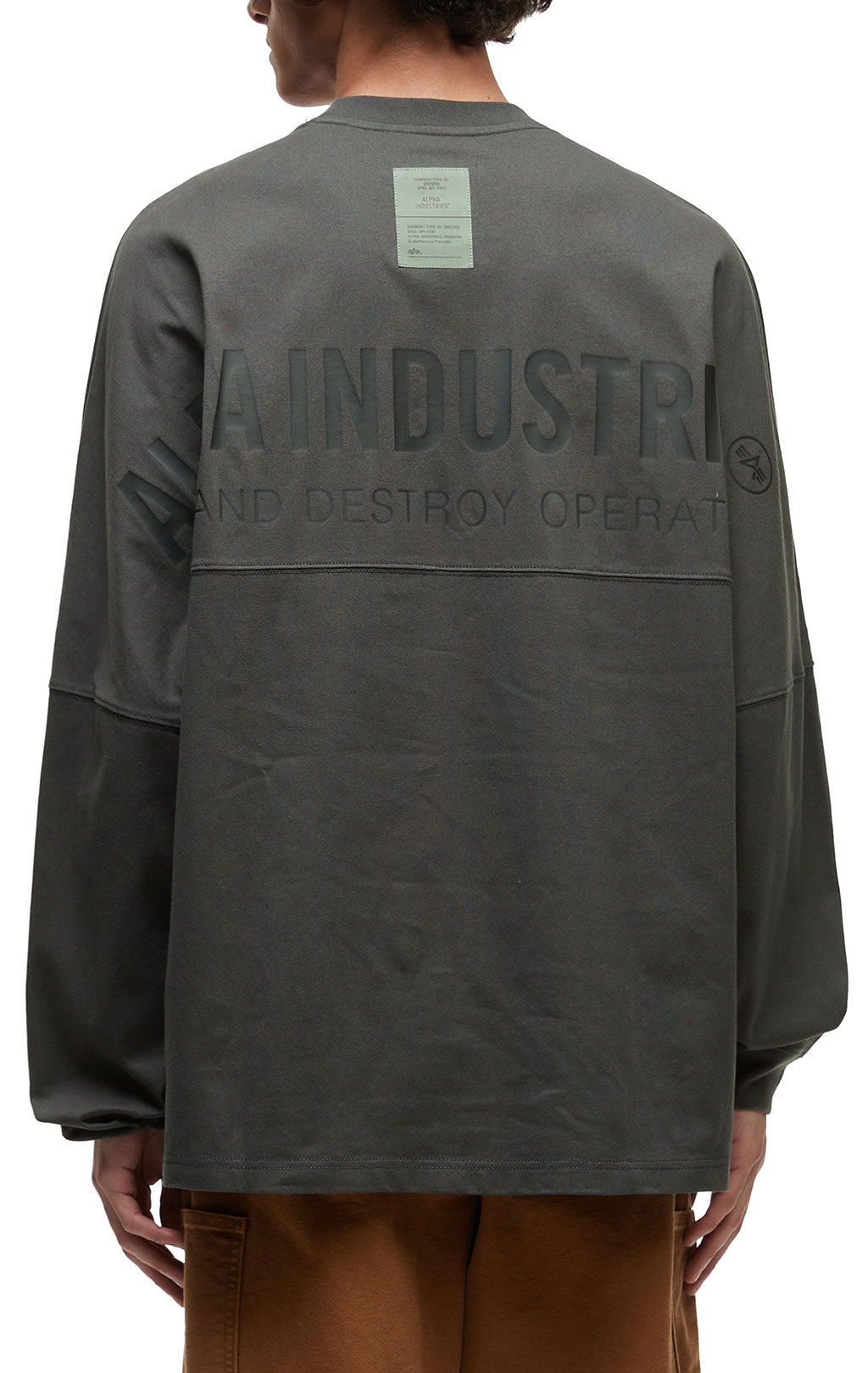 Лонгслив ALPHA INDUSTRIES UNFRM LS GRAPHIC TEE FW 25/26 gray M001150 