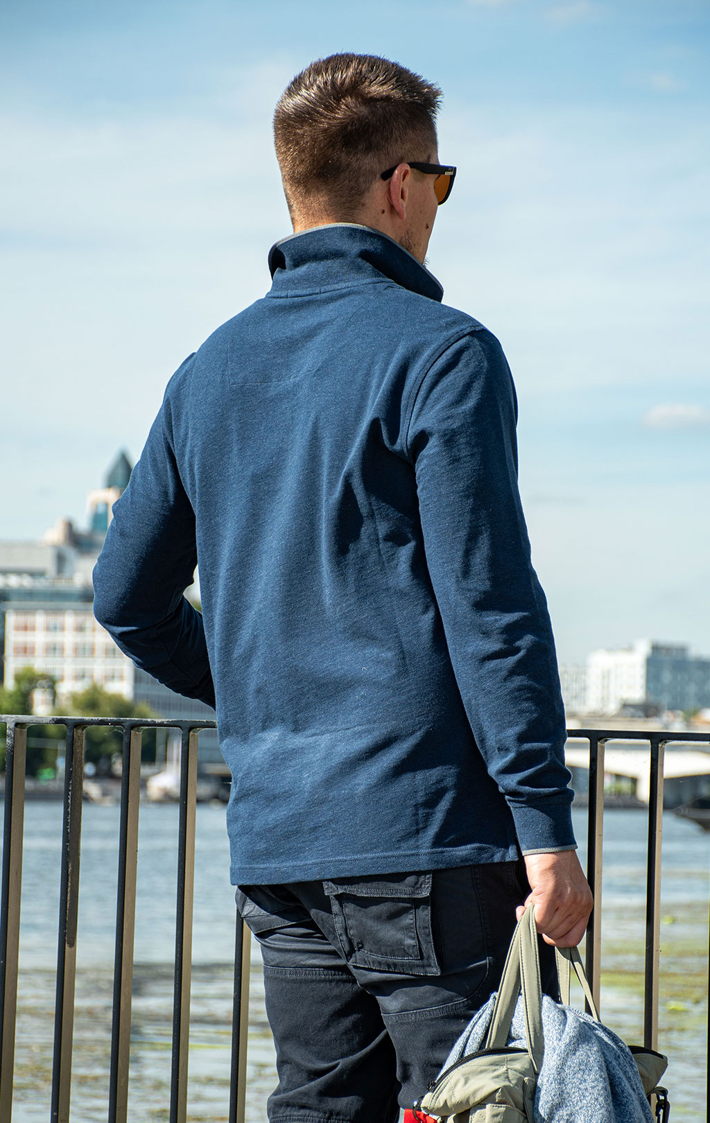 Поло-лонгслив AERONAUTICA MILITARE FW 26/27/TR deep blue melange (PO 1653) 
