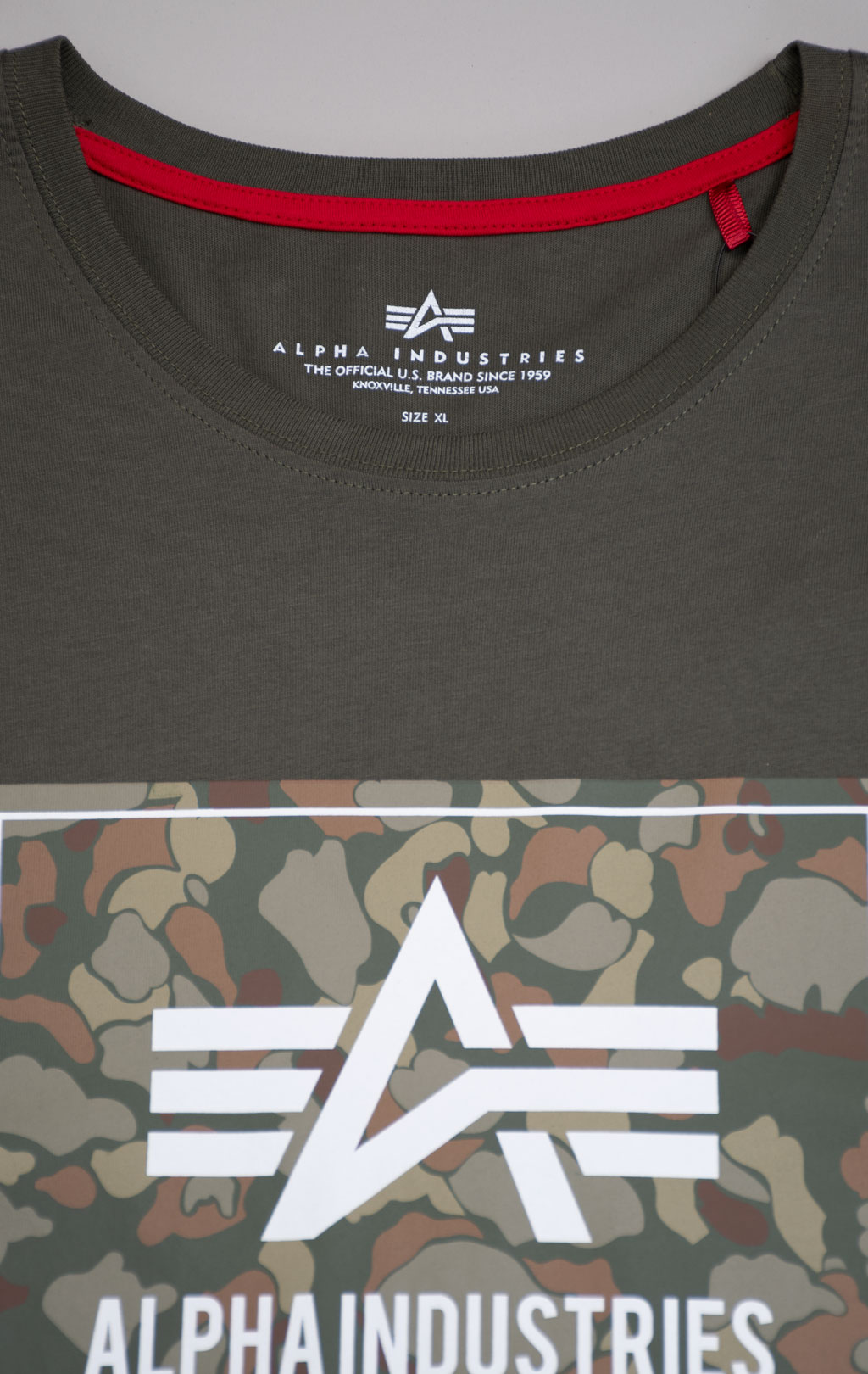 Футболка ALPHA INDUSTRIES CAMO BLOCK T dark olive 