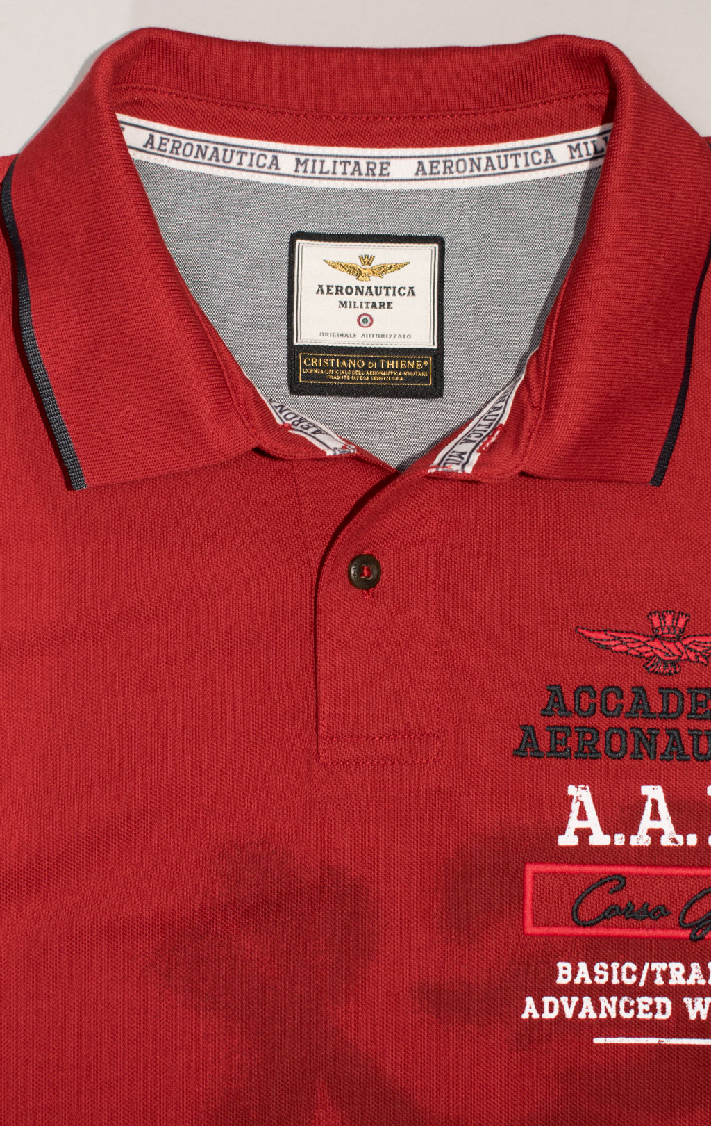 Футболка-поло AERONAUTICA MILITARE GRIFO PRINT SS 24/TR off red (PO 1753) 