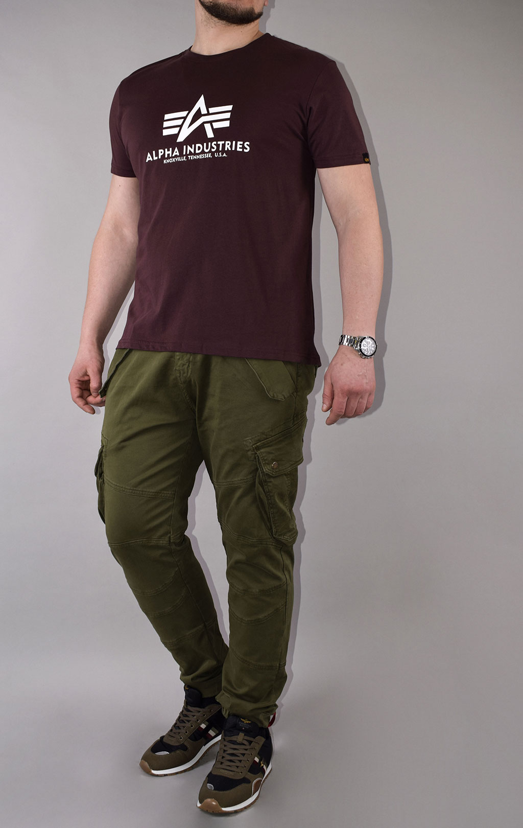 Футболка ALPHA INDUSTRIES BASIC T deep maroon 