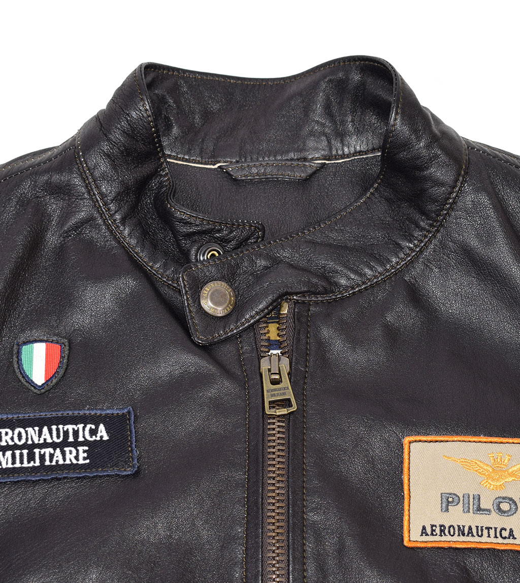 Куртка AERONAUTICA MILITARE кожа SS 20/IT chocolate (PN 5008) 