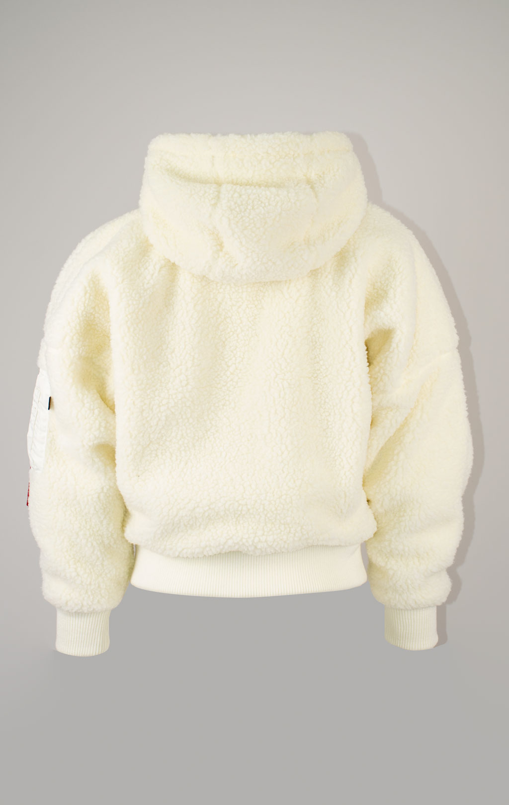 Женская куртка-бомбер лётная ALPHA INDUSTRIES MA-1 OS HOODED TEDDY off white 