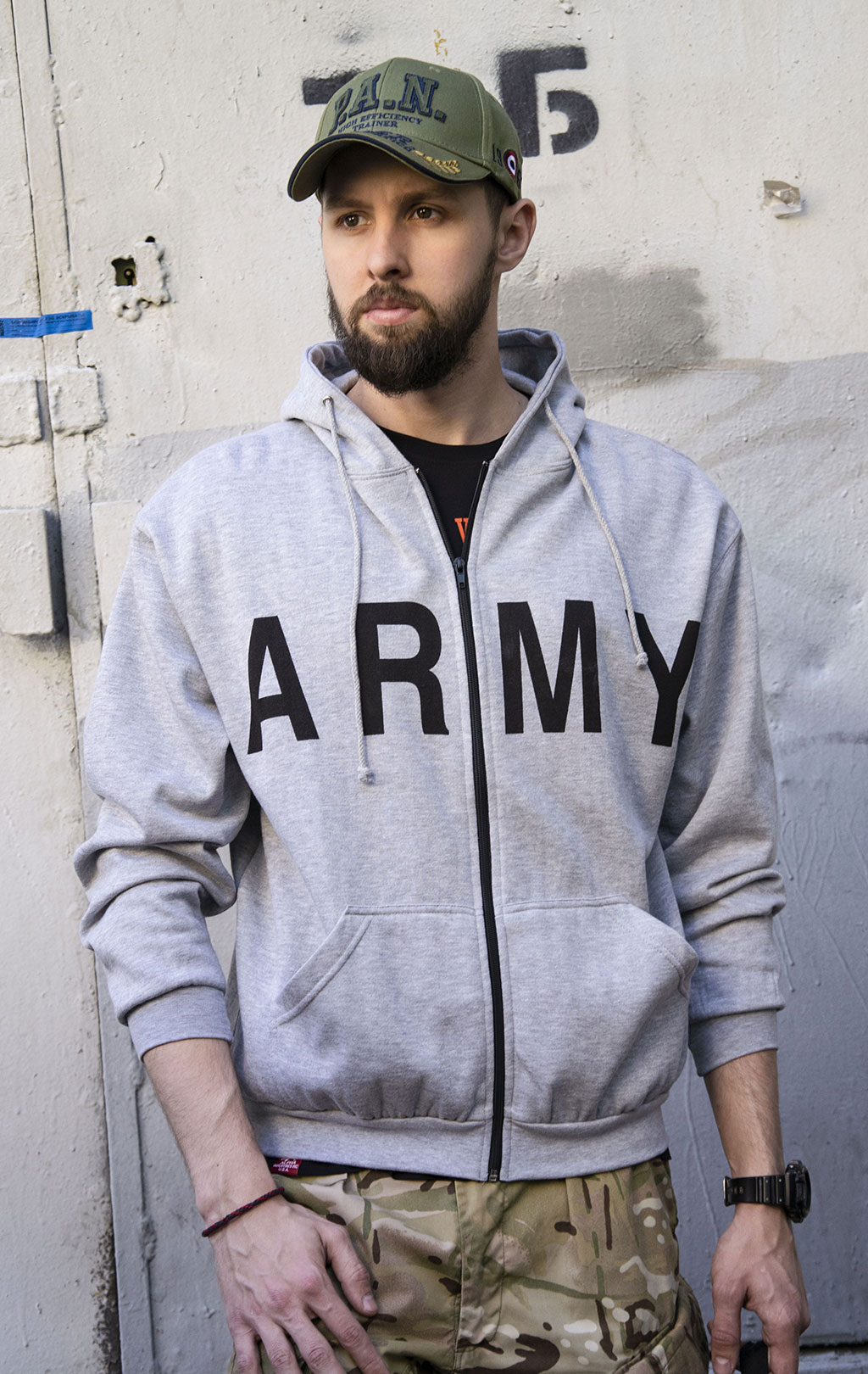 Толстовка Fostex ARMY с молнией grey 