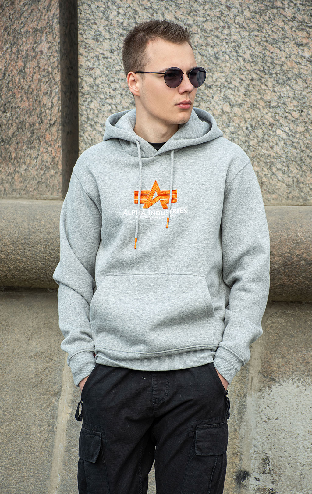 Толстовка ALPHA INDUSTRIES BASIC HOODY RUBBER grey heather 