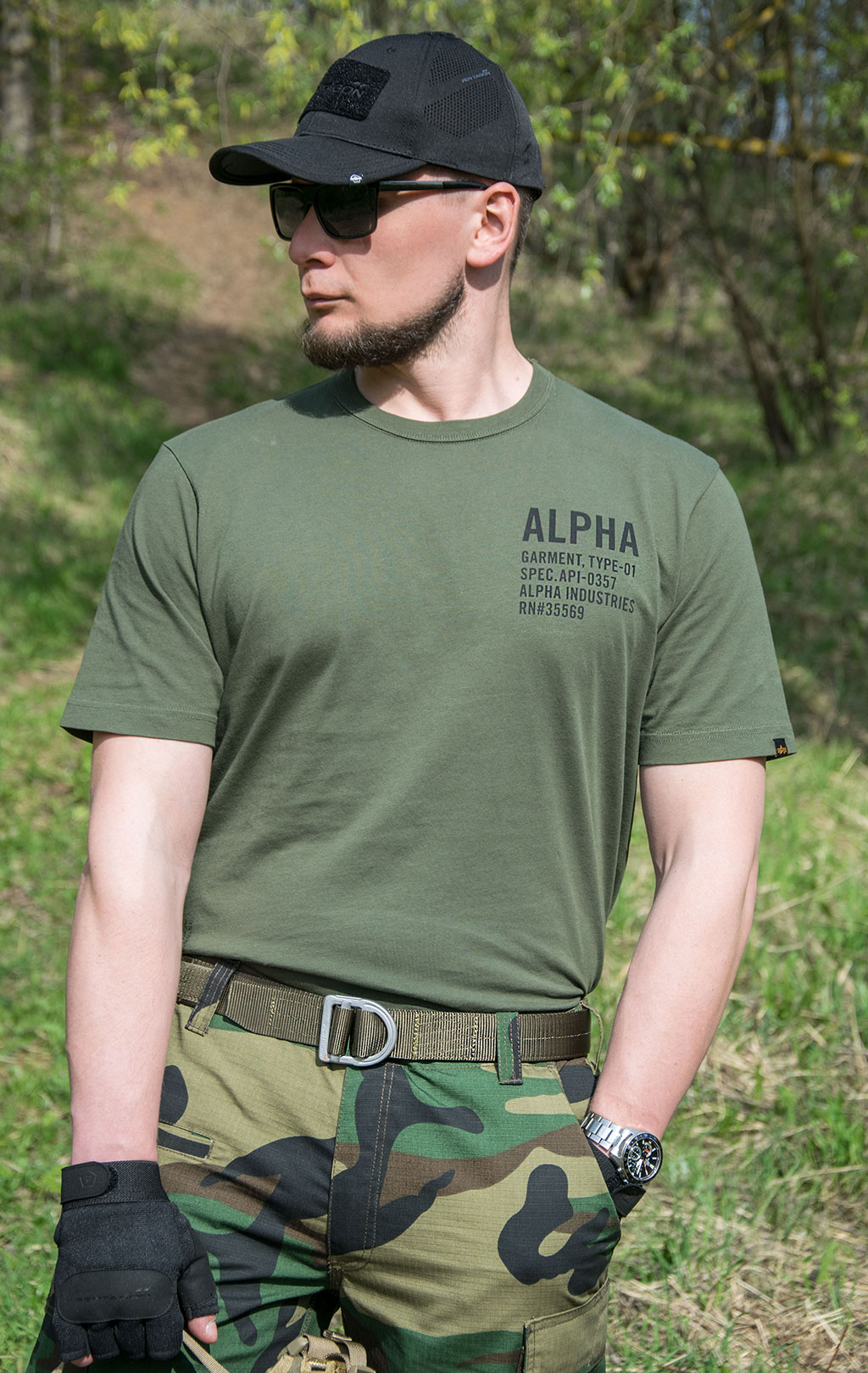 Футболка ALPHA INDUSTRIES ALPHA GRAPHIC TEE SS 23 olive 