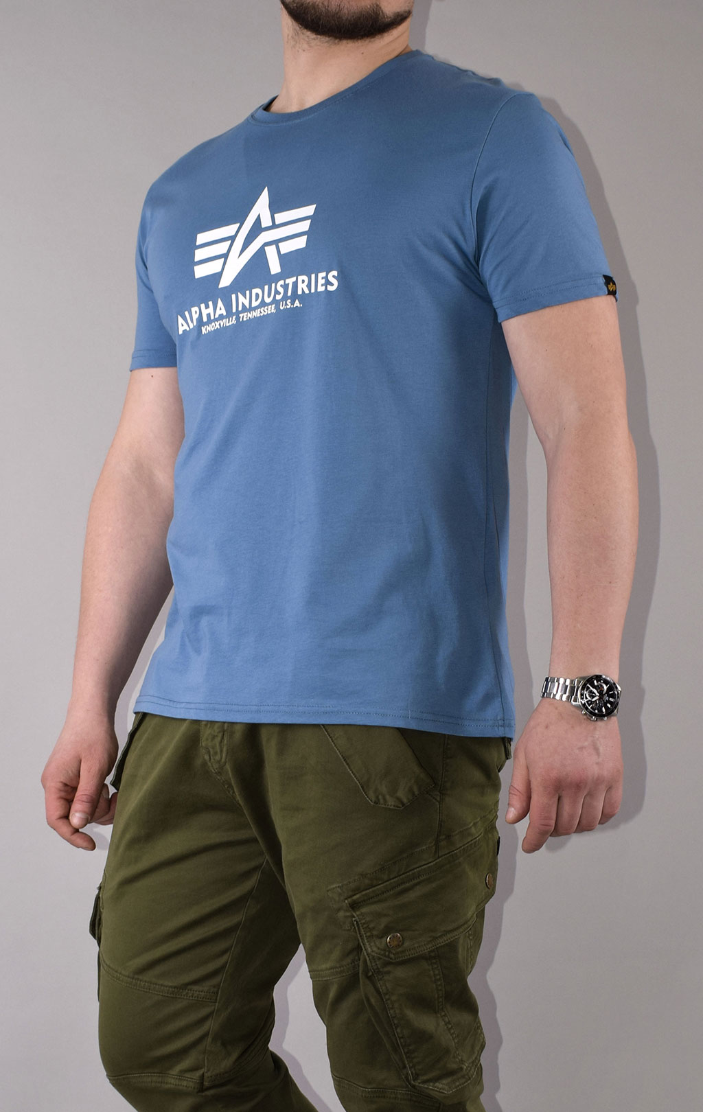 Футболка ALPHA INDUSTRIES BASIC T big size airforce blue 