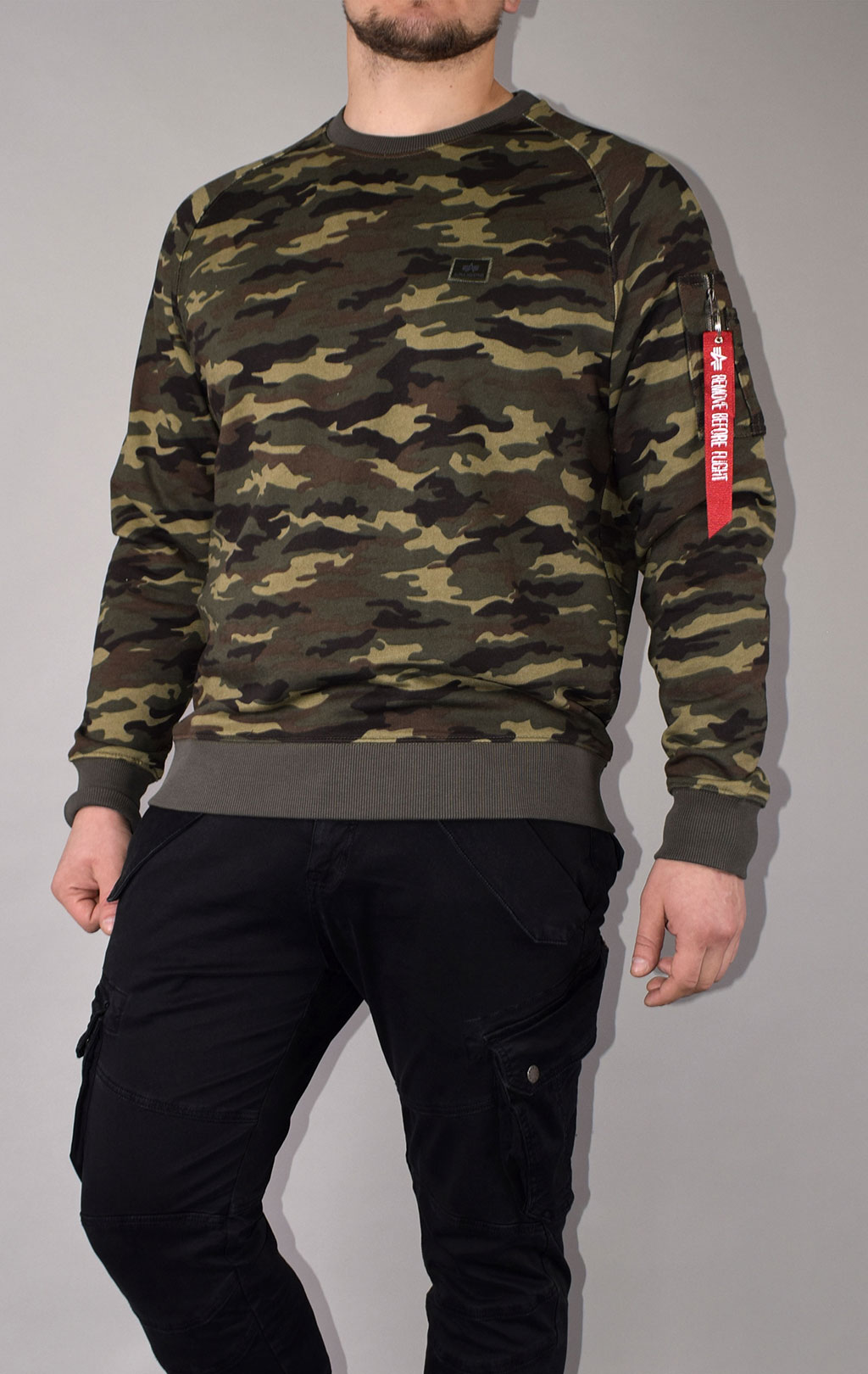 Свитшот ALPHA INDUSTRIES X-FIT SWEAT camo woodland 65 