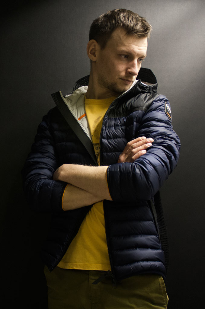 Куртка-пуховик лёгкая PARAJUMPERS HAE с капюшоном ink blue 