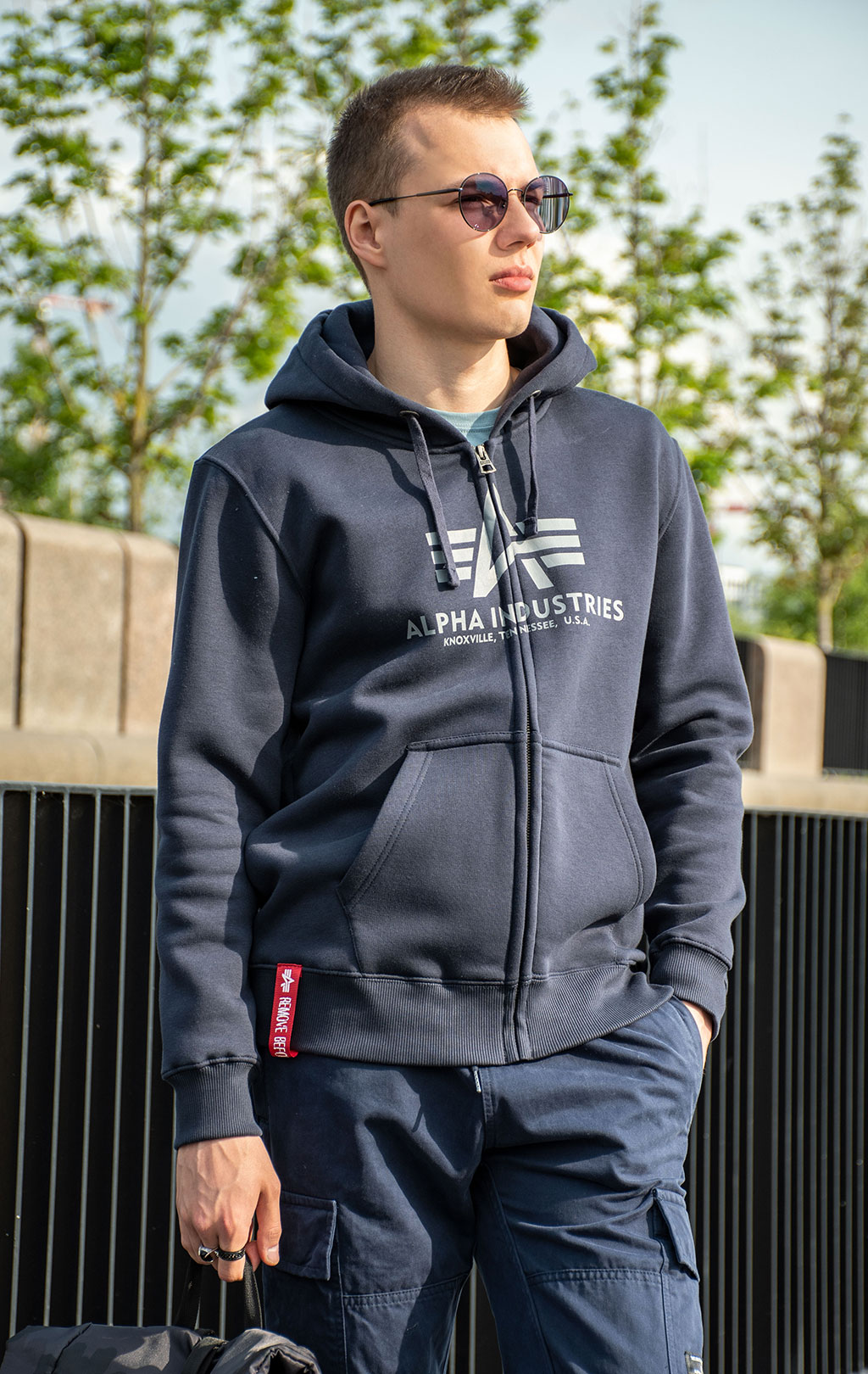 Толстовка ALPHA INDUSTRIES BASIC ZIP HOODY rep. blue 