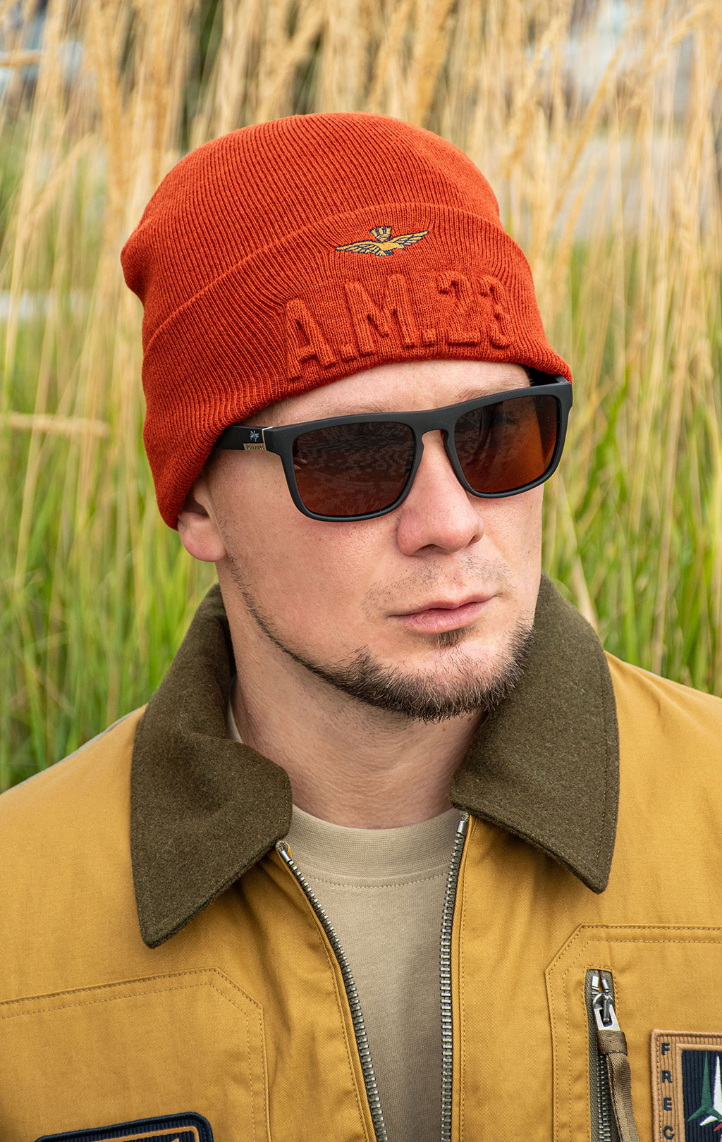Шапка вязаная AERONAUTICA MILITARE FW 26/27/CN rusty orange (CU 0099) 