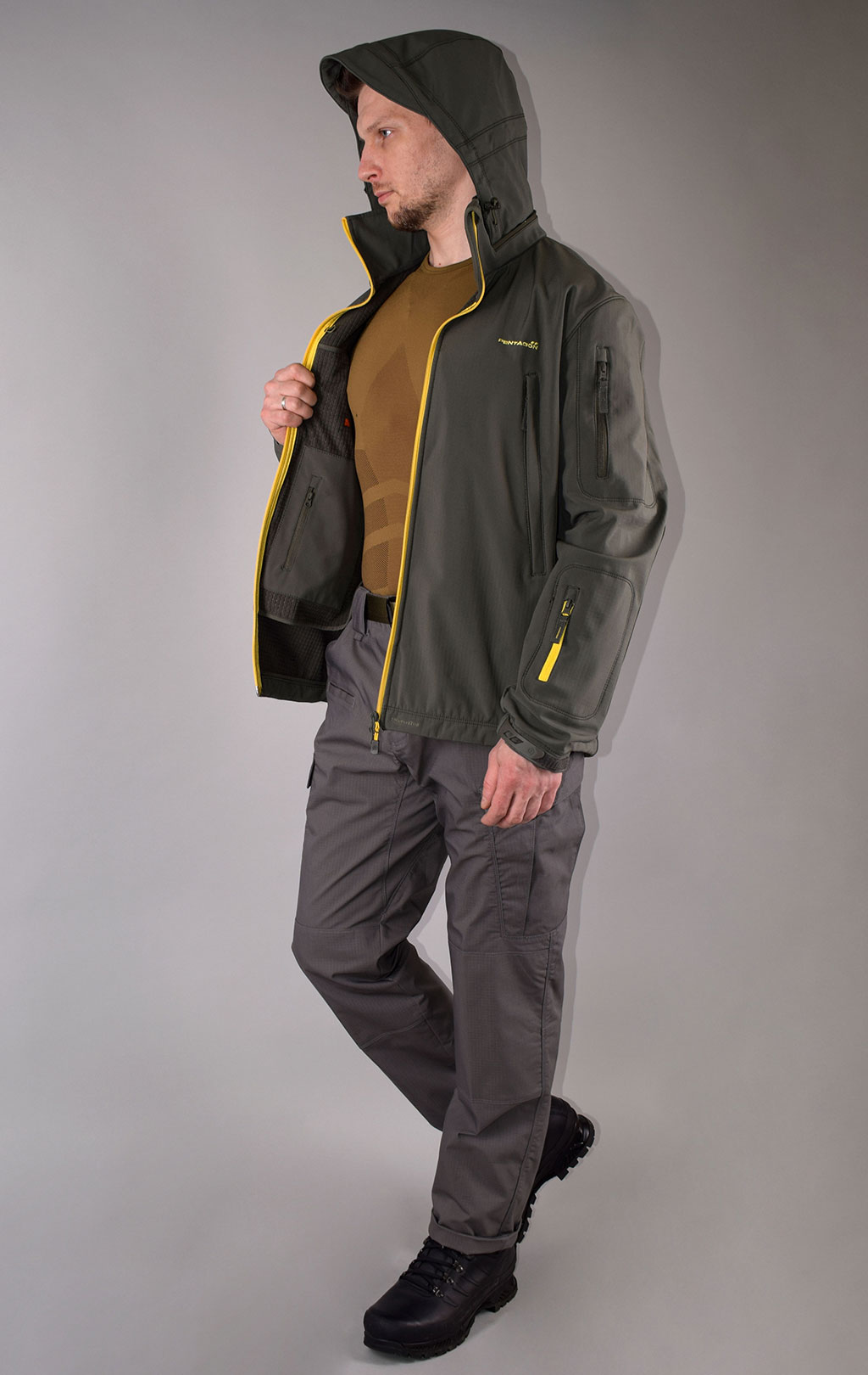 Куртка тактическая softshell Pentagon мембрана ARTAXES ESCAPE Soft Shell grindle green 06G 08035 