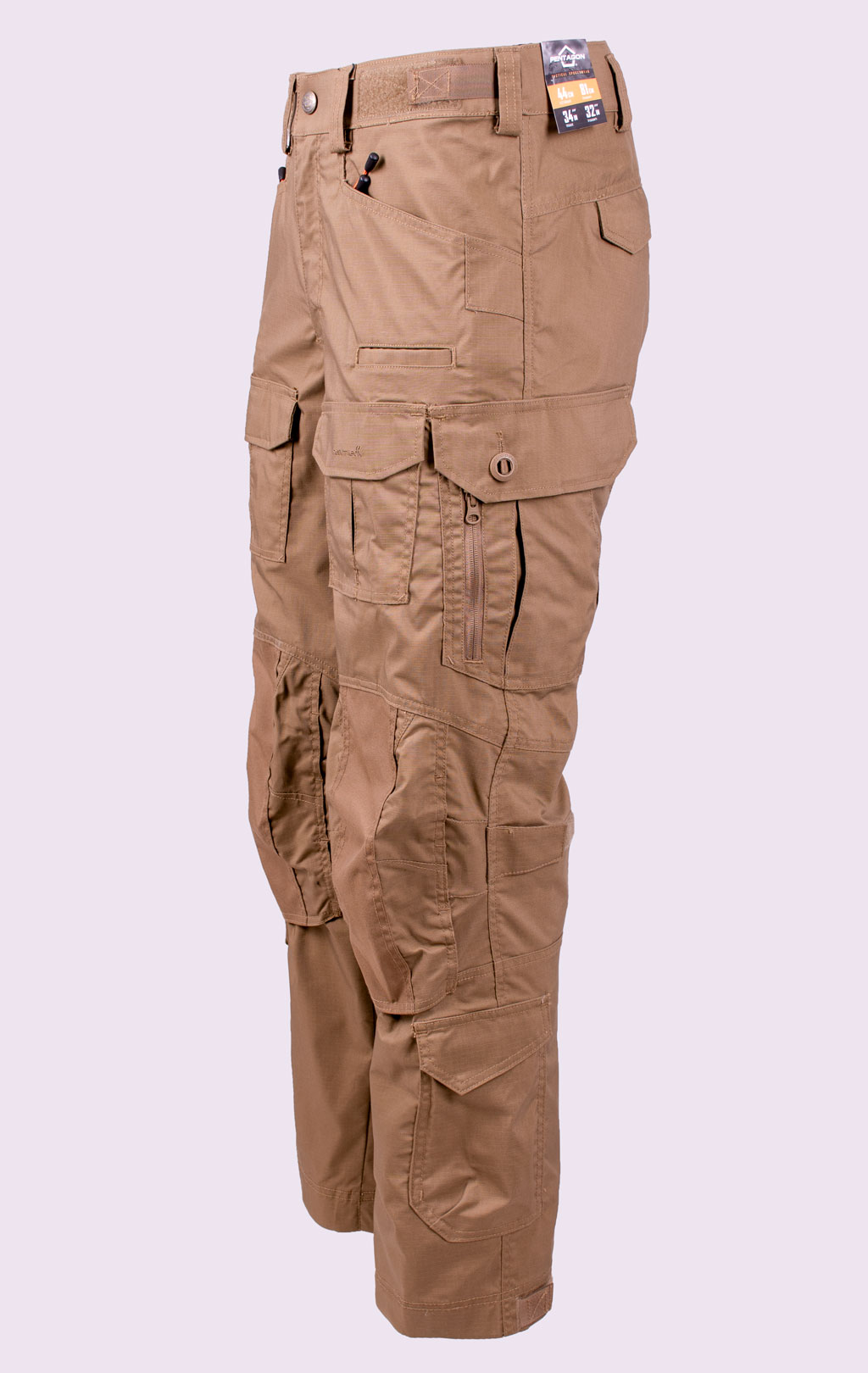 Брюки тактические Pentagon WOLF big size хлопок35%/полиэстер65% Rip-Stop stretch coyote 05031 