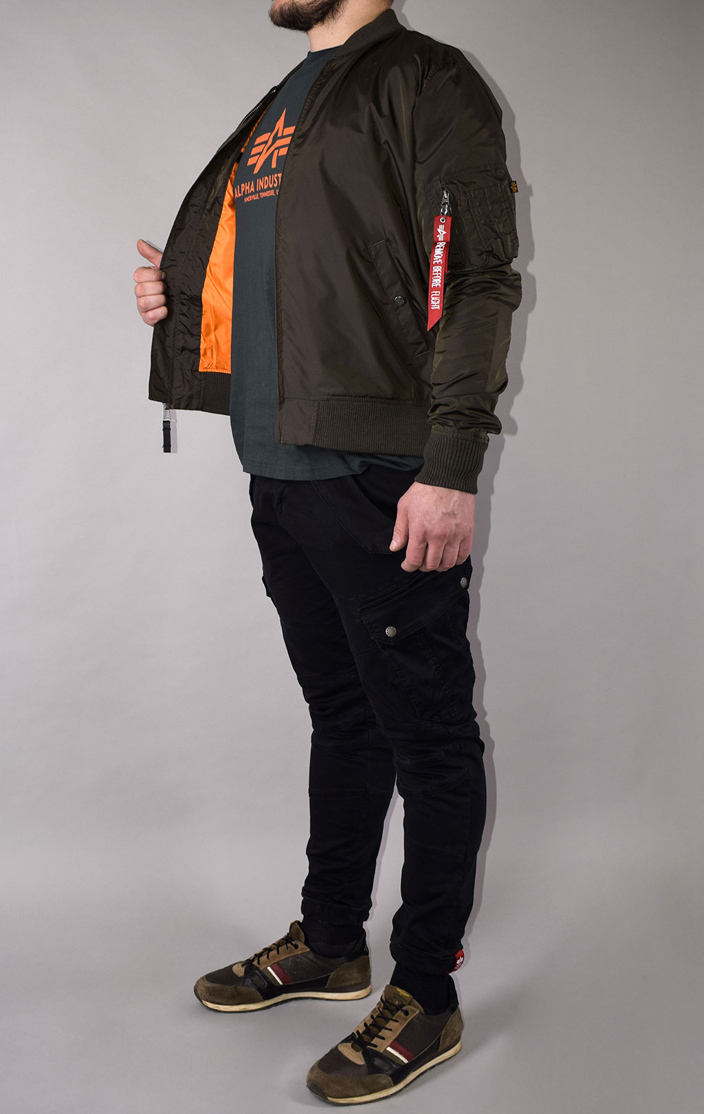 Ветровка-бомбер ALPHA INDUSTRIES TT big size MA-1 rep. grey 