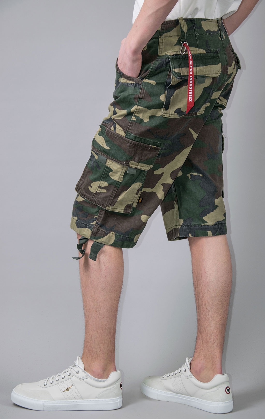 Шорты ALPHA INDUSTRIES JET US SS 23 camo woodland 