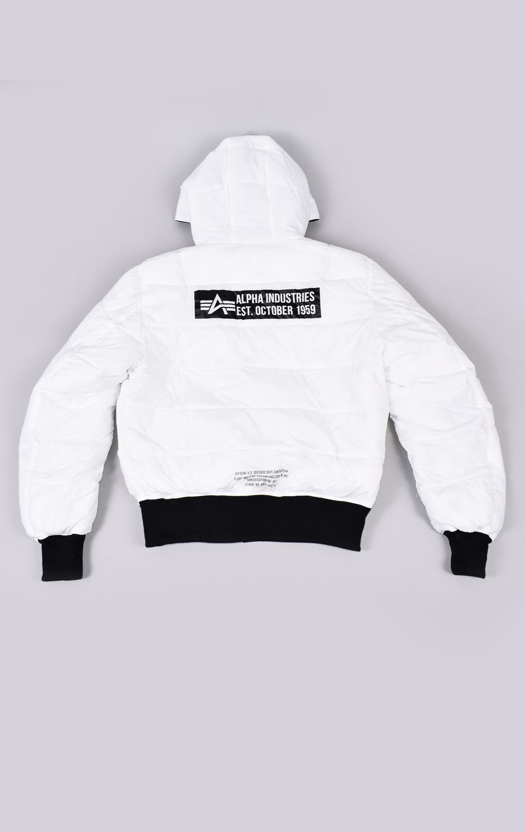 Куртка ALPHA INDUSTRIES HOODED PUFFER FD REV. black/white 