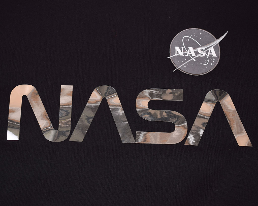 Свитшот ALPHA INDUSTRIES NASA reflective black/chrome 