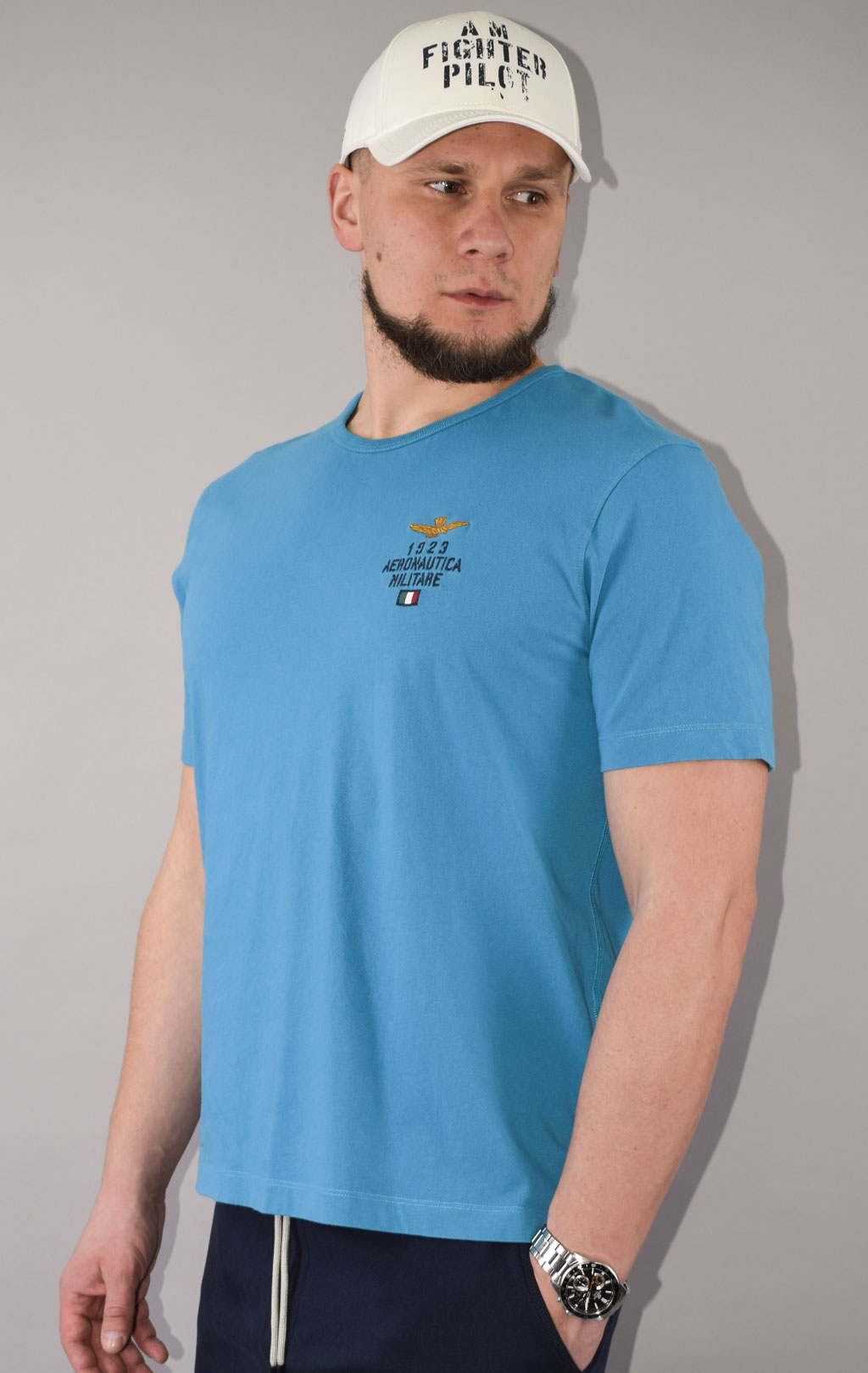 Футболка AERONAUTICA MILITARE SS 23/TR azzurro (TS 2053) 