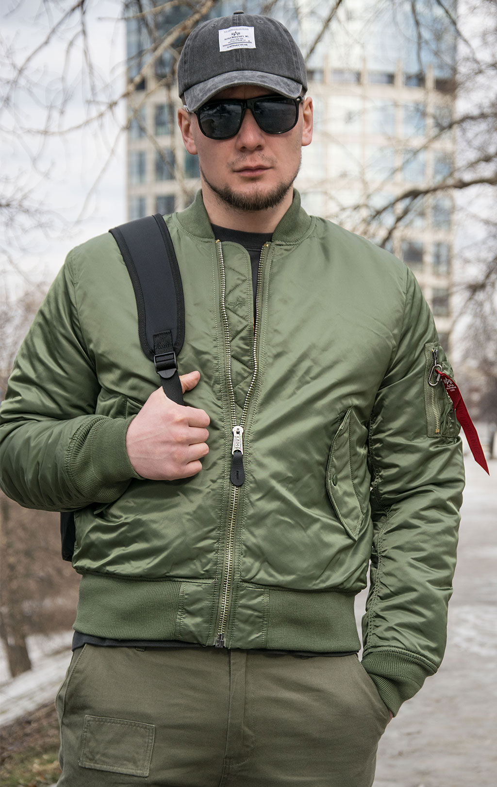 Бомбер ALPHA INDUSTRIES SLIM FIT/EUROPEAN FIT MA-1 SS 23 m sage 