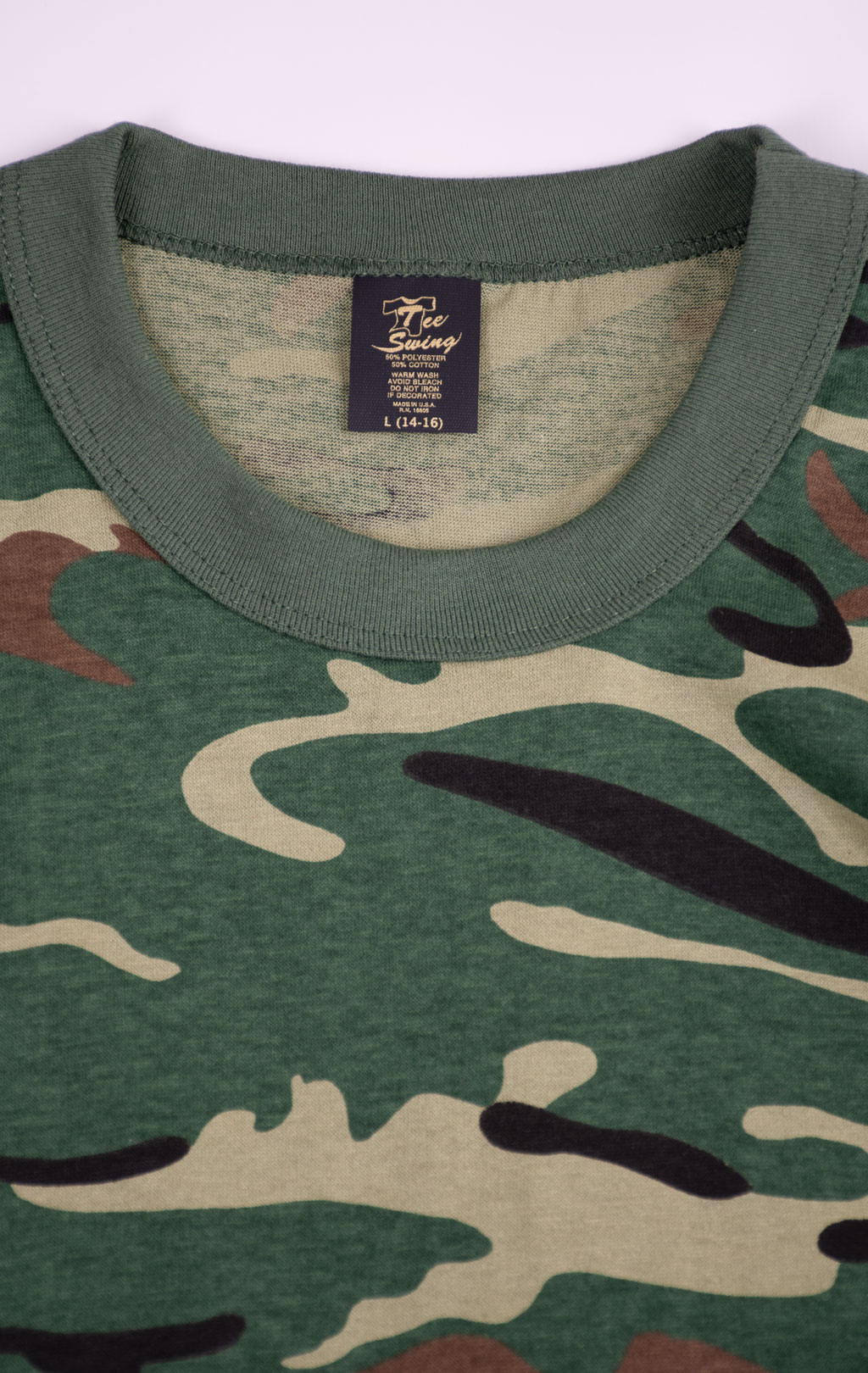 Детская футболка 50cotton/50polyester camo woodland 