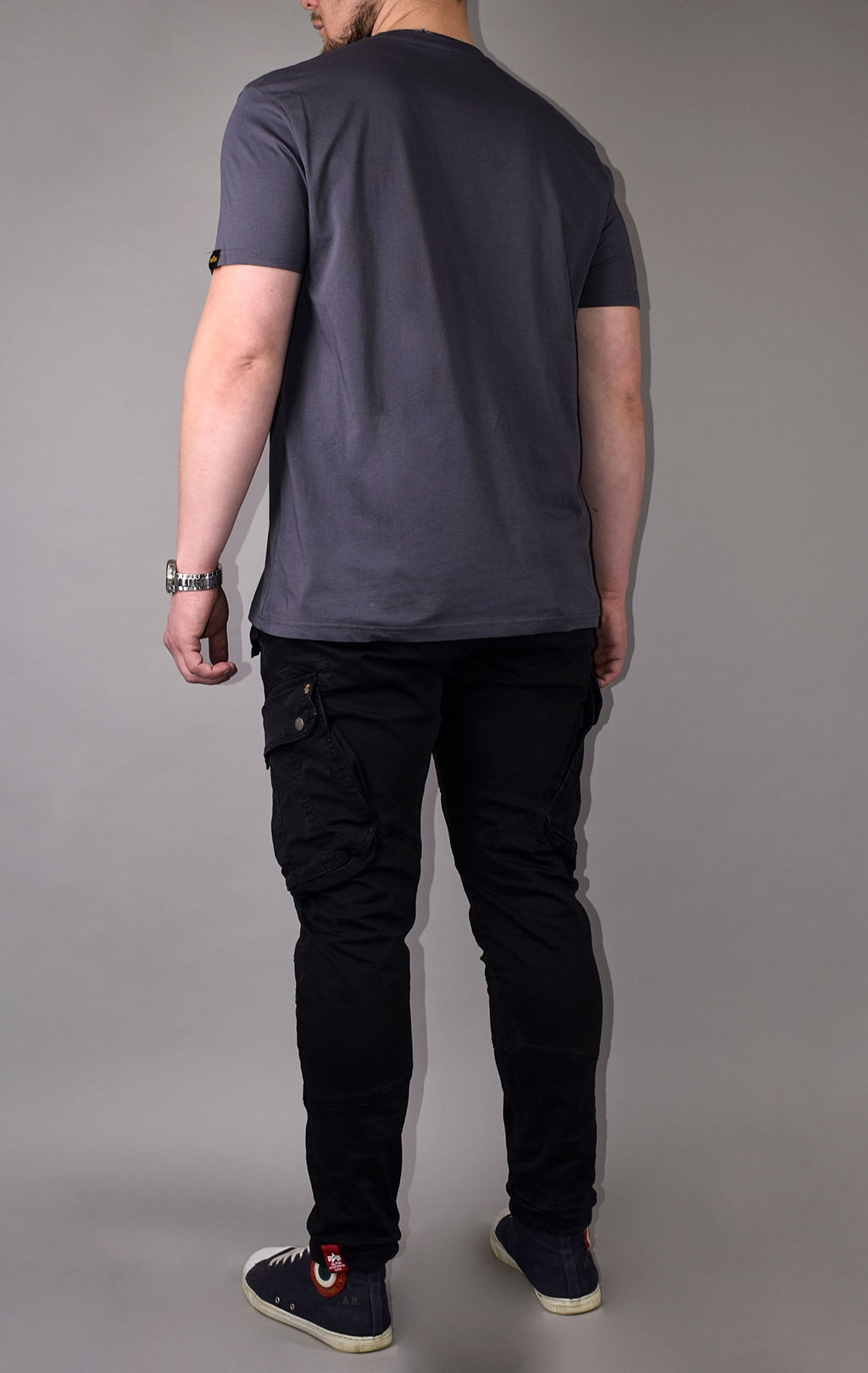 Футболка ALPHA INDUSTRIES BASIC T grey black 