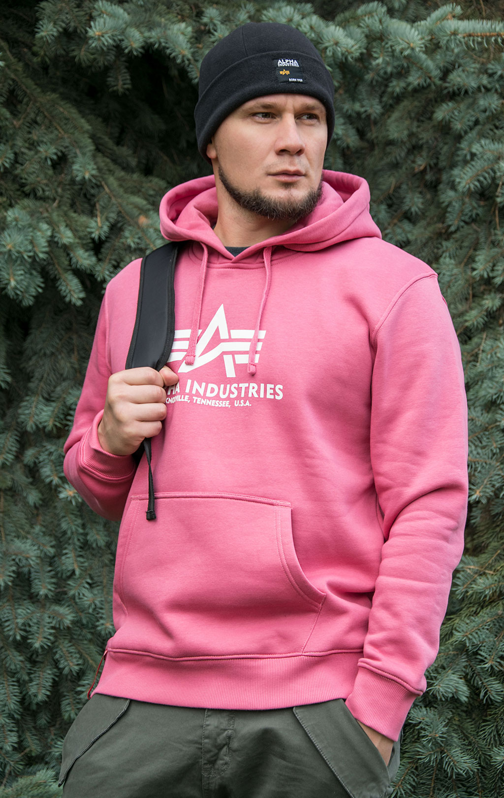 Толстовка ALPHA INDUSTRIES BASIC HOODY coral red 