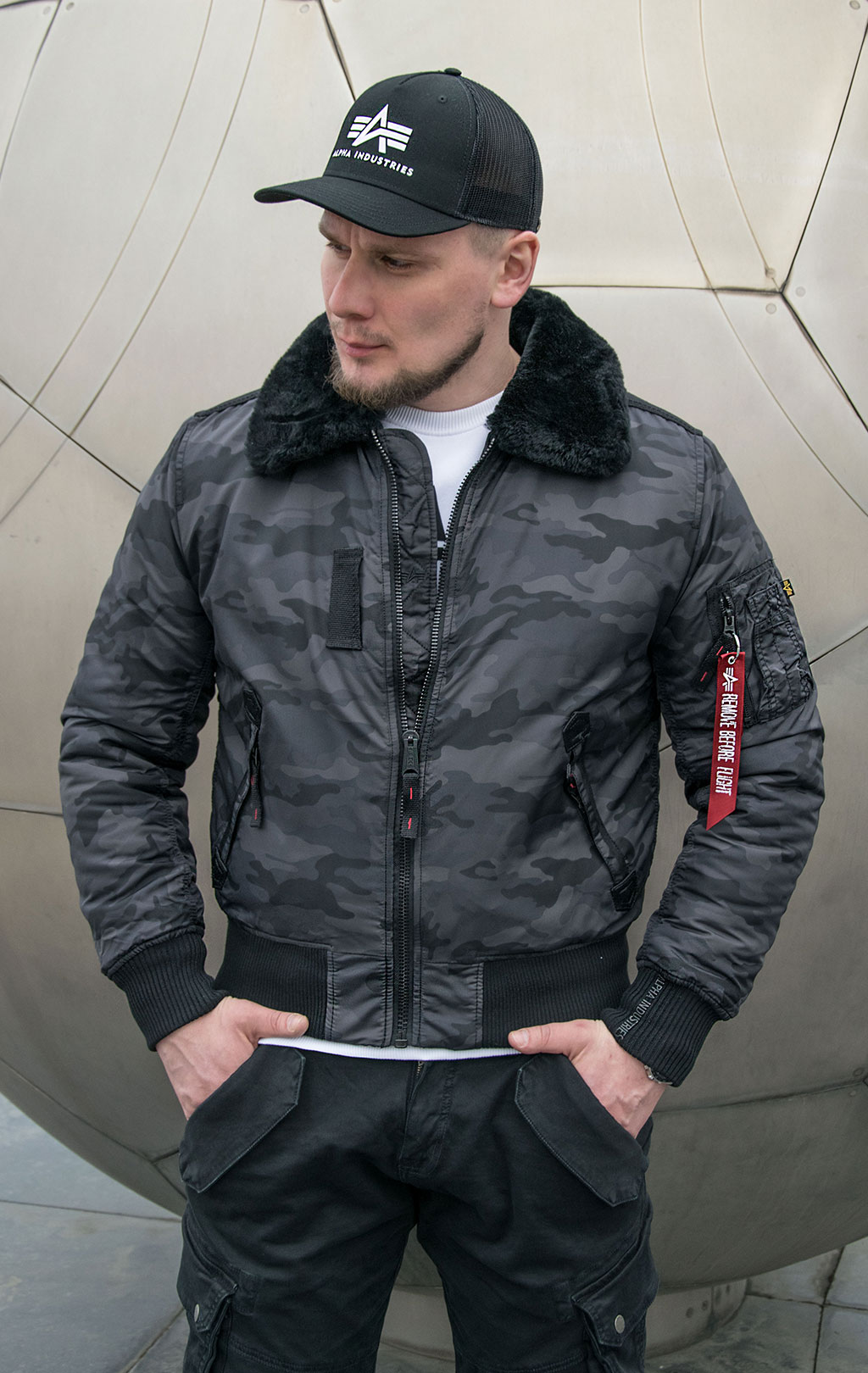 Куртка-пилот ALPHA INDUSTRIES INJECTOR-III black camo 