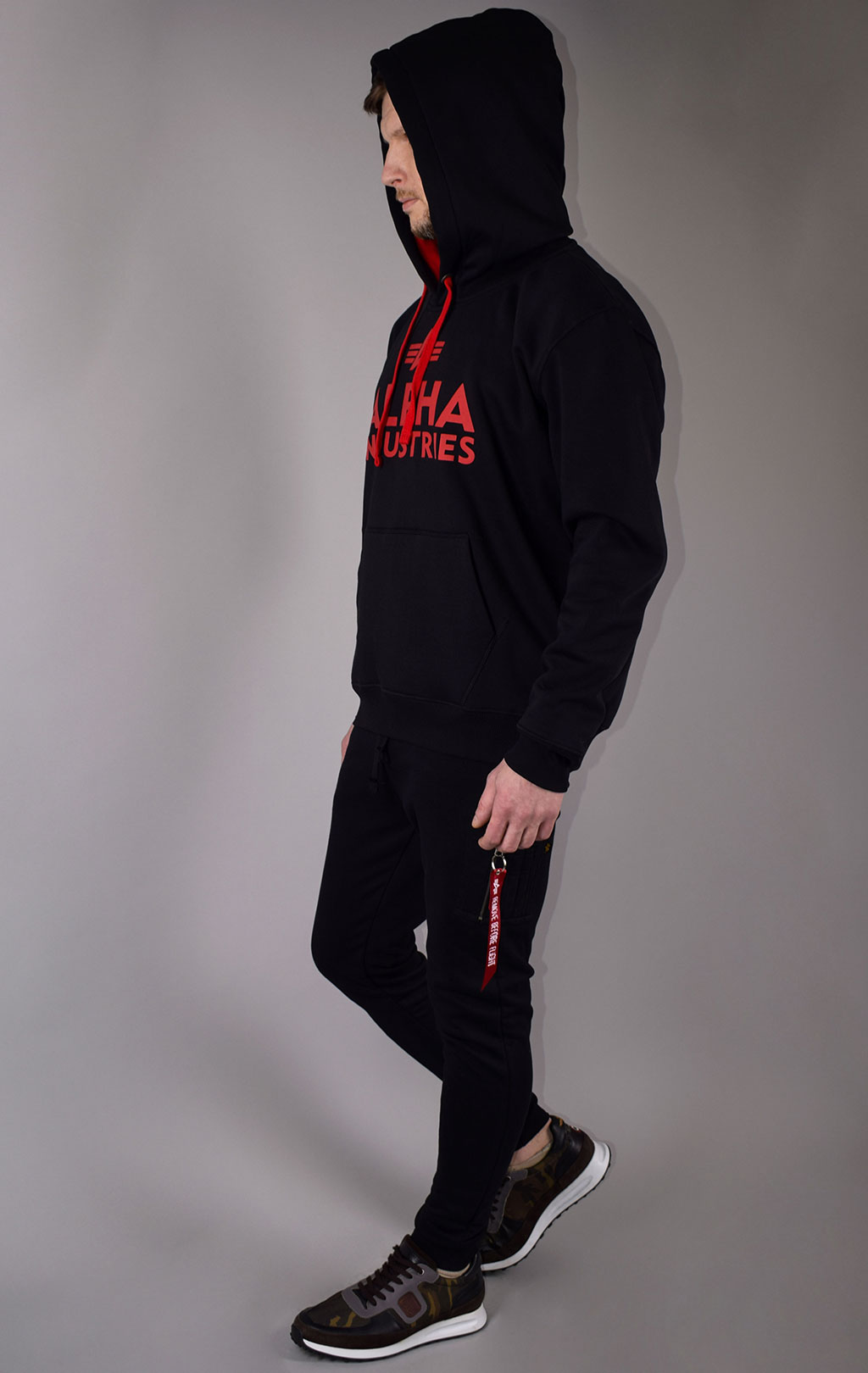 Толстовка ALPHA INDUSTRIES FOAM PRINT HOODY black 