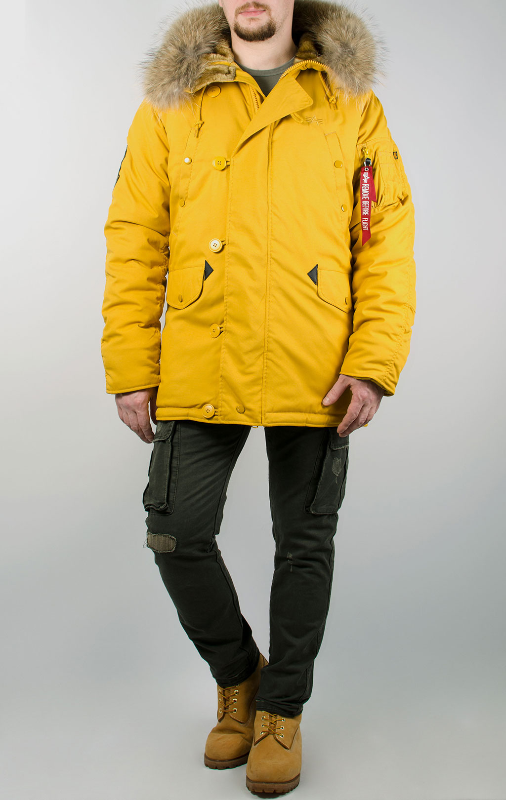 Аляска ALPHA INDUSTRIES EXPLORER натур. мех mustard 