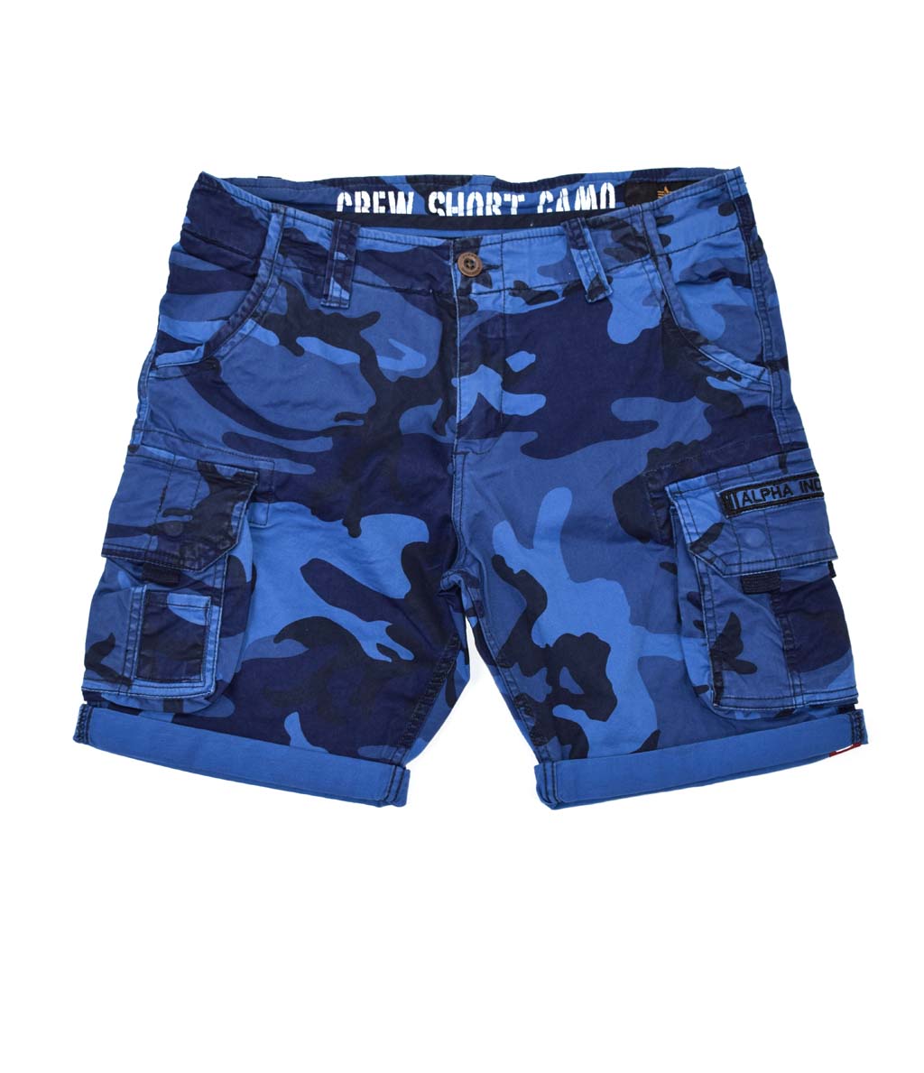 Шорты ALPHA INDUSTRIES CREW SHORT navy camo 