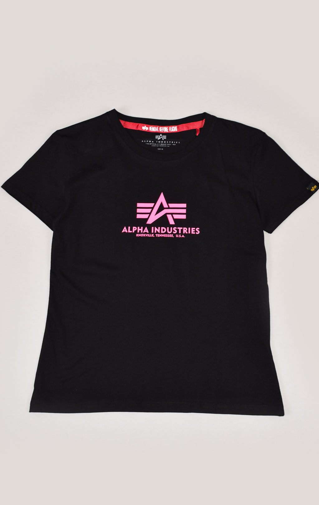 Женская футболка ALPHA INDUSTRIES NEW BASIC T black/neon pink 