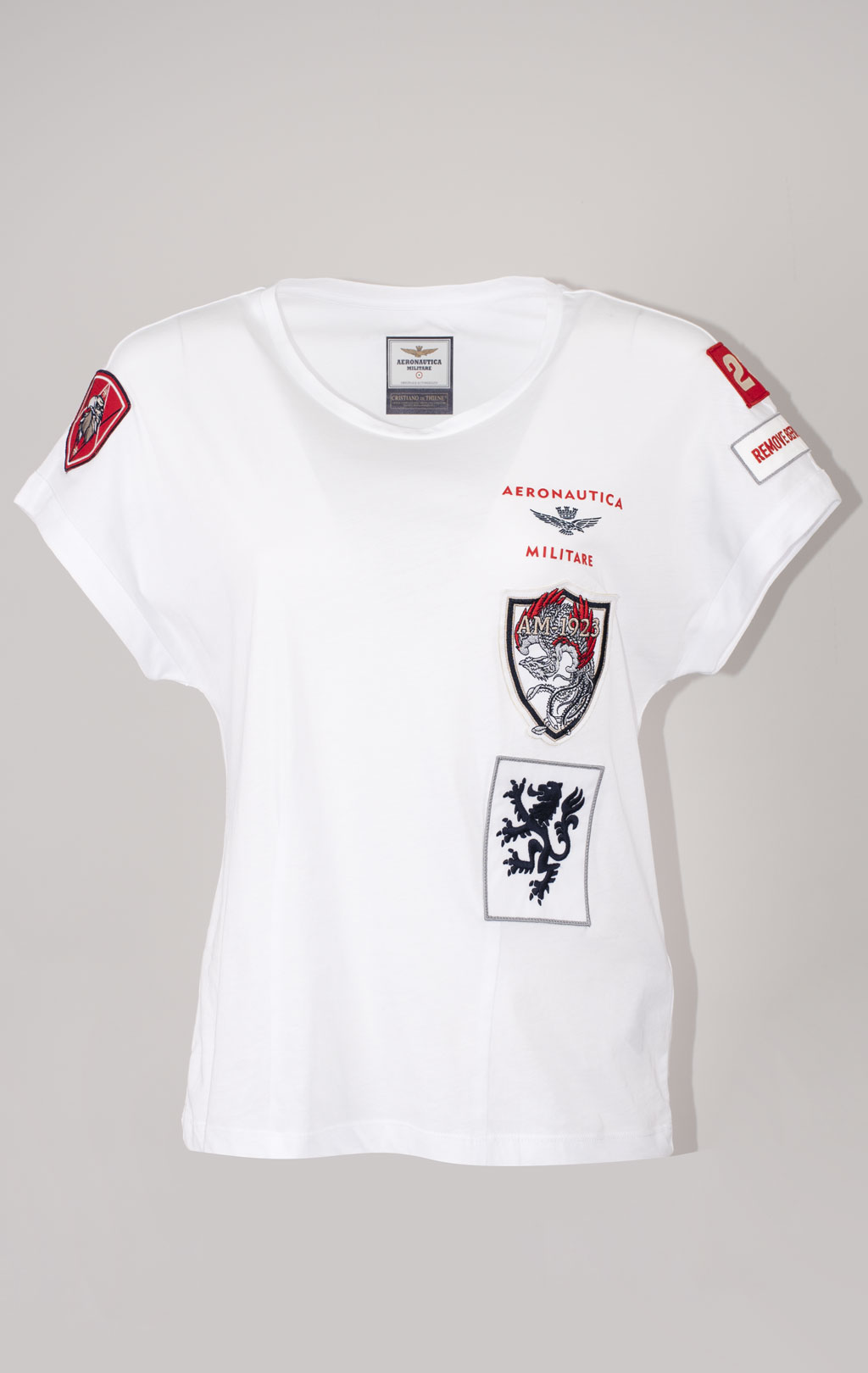 Женская футболка AERONAUTICA MILITARE SS 24/TR bianco ottico (TS 2235) 