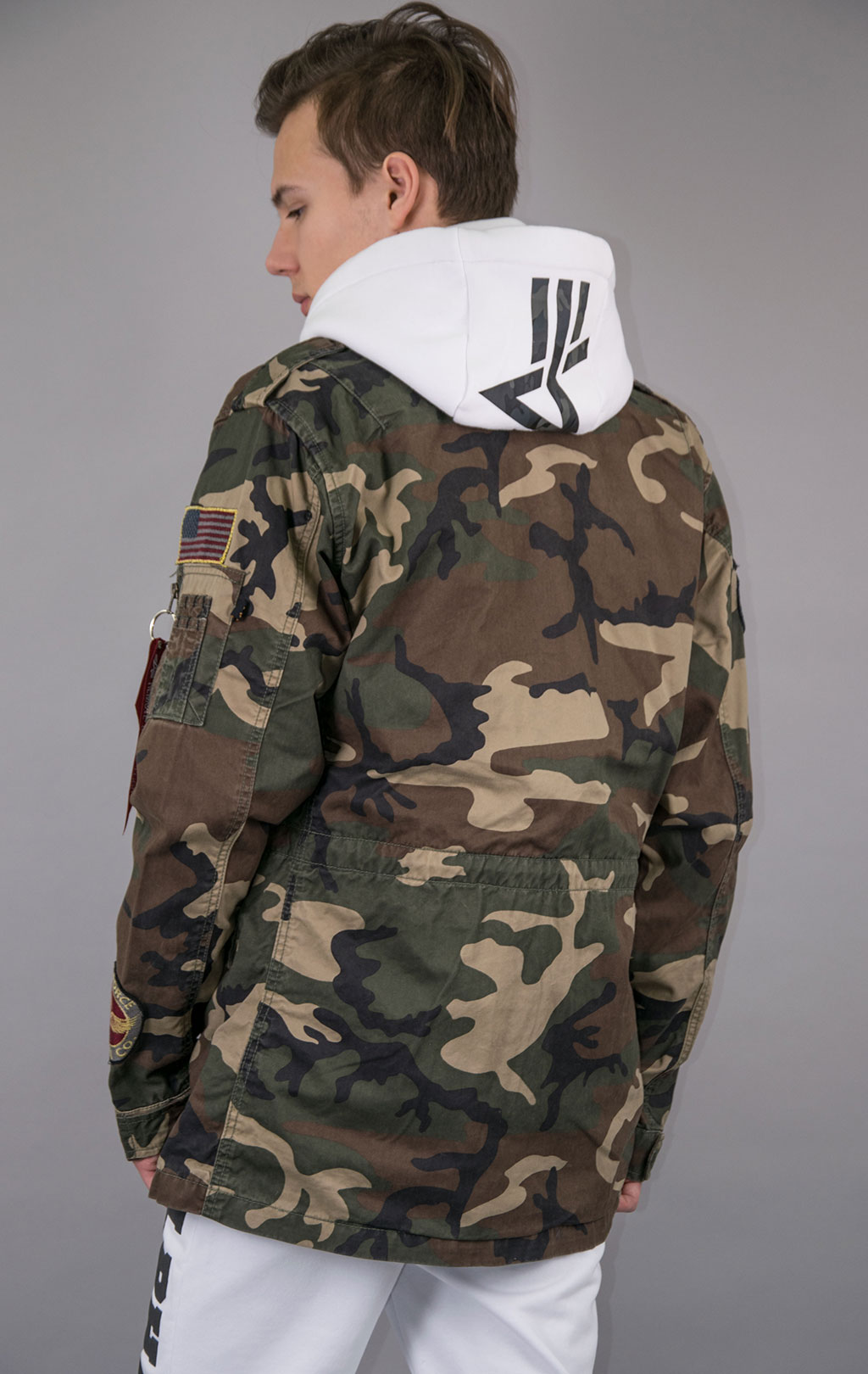 Ветровка ALPHA INDUSTRIES HUNTINGTON PATCH M-65 camo woodland 65 