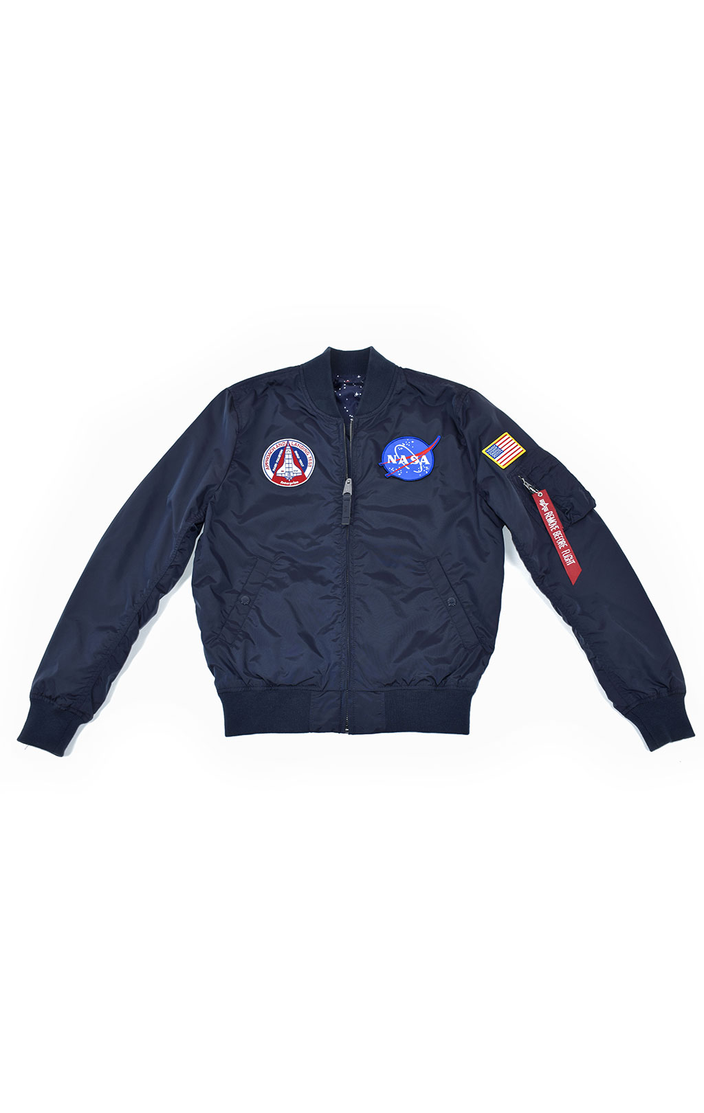 Ветровка-бомбер ALPHA INDUSTRIES TT NASA REVERSIBLE II MA-1 rep. blue 