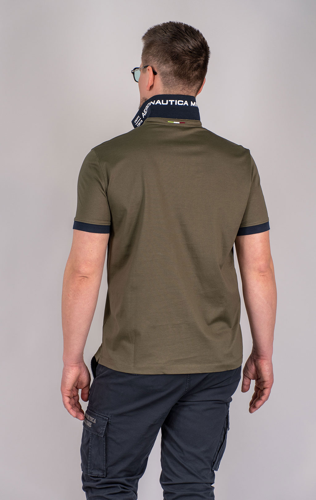 Футболка-поло AERONAUTICA MILITARE SS 25 m/BD military olive (PO 1863) 