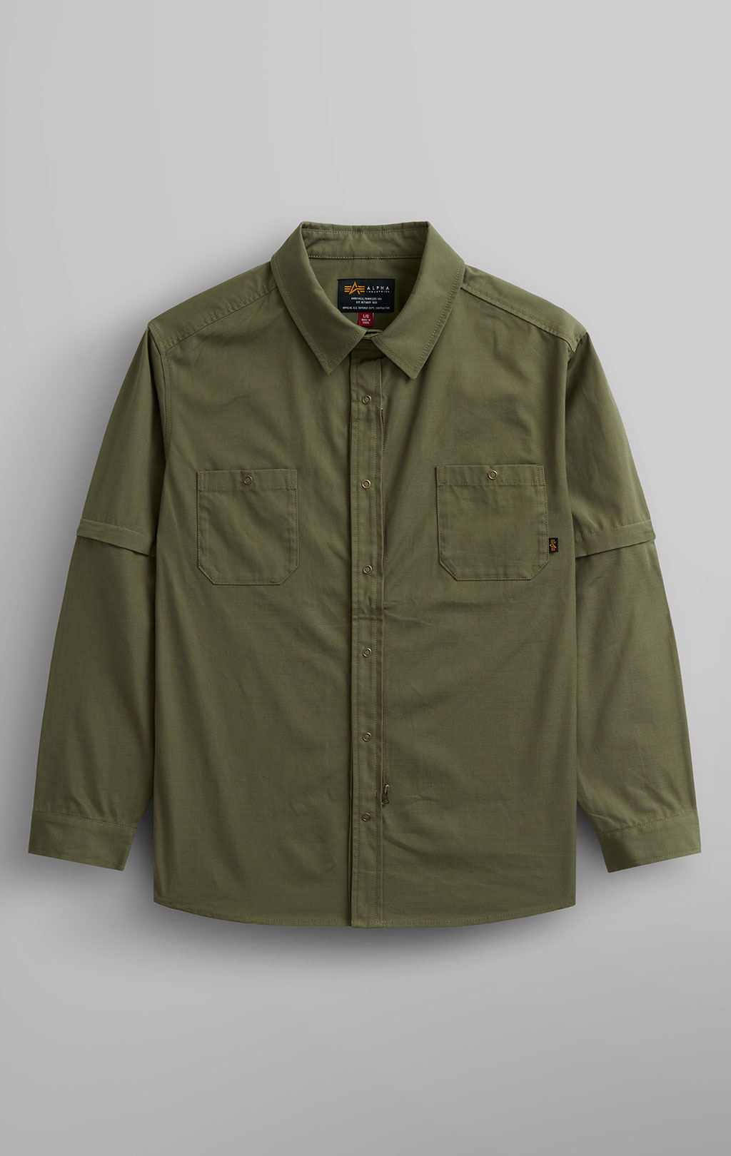 Ветровка трансформер ALPHA INDUSTRIES C-1 MOD SHIRT JACKET SS 24 m OG-107 green 