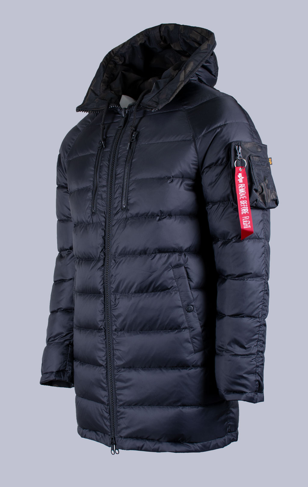 Аляска-пуховик ALPHA INDUSTRIES JACQUARD DOWN N-3B camo black 