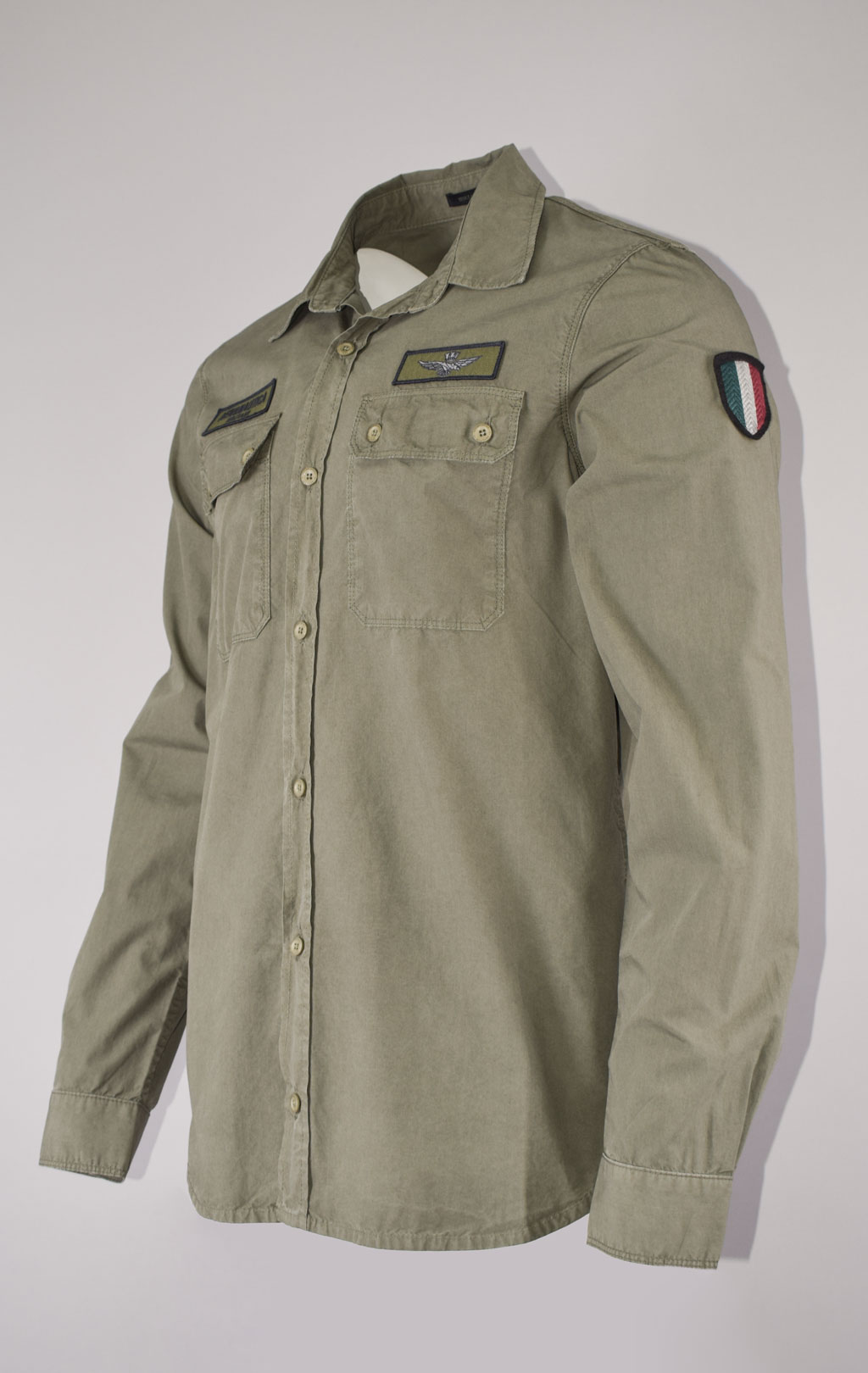 Рубашка AERONAUTICA MILITARE big size SS 23/AL verde (CA 1230) 