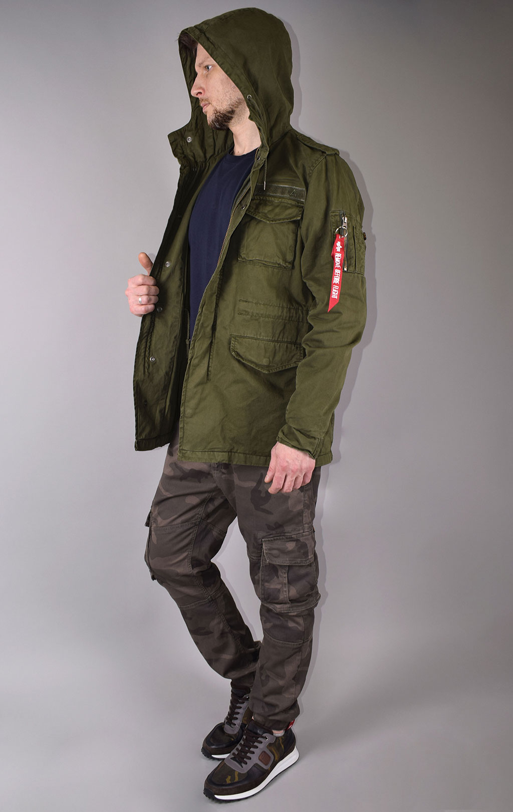 Ветровка ALPHA INDUSTRIES HUNTINGTON HOOD M-65 dark olive 