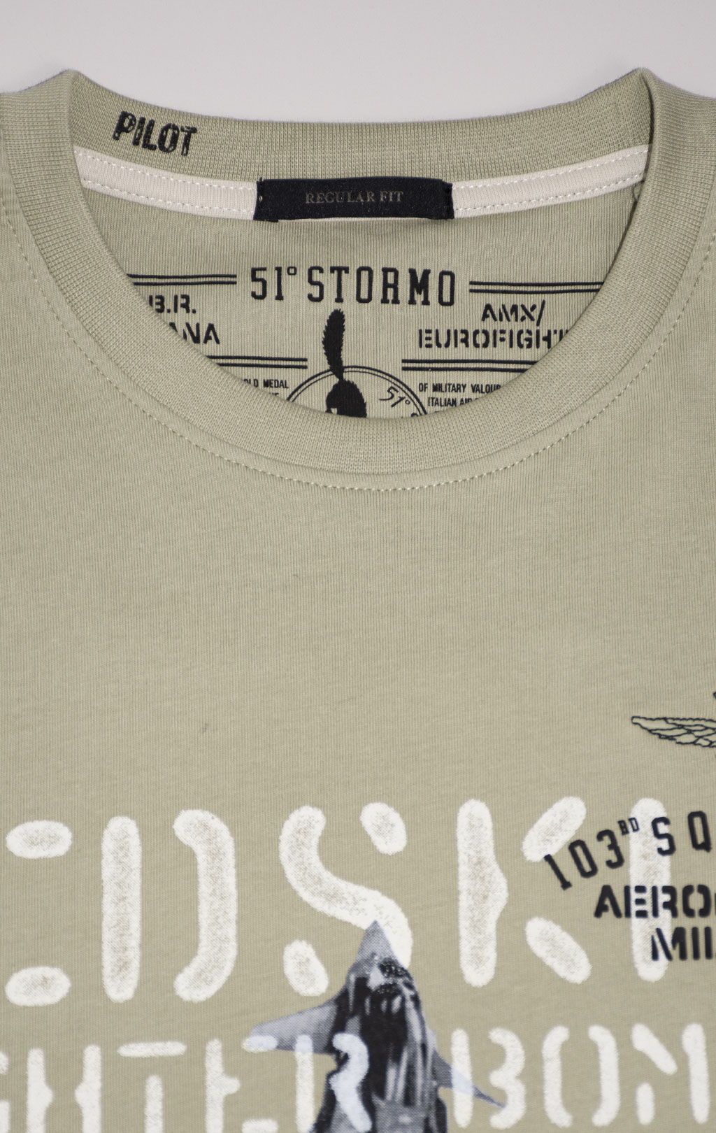 Футболка AERONAUTICA MILITARE SS 24/BD sage green (TS 2212) 