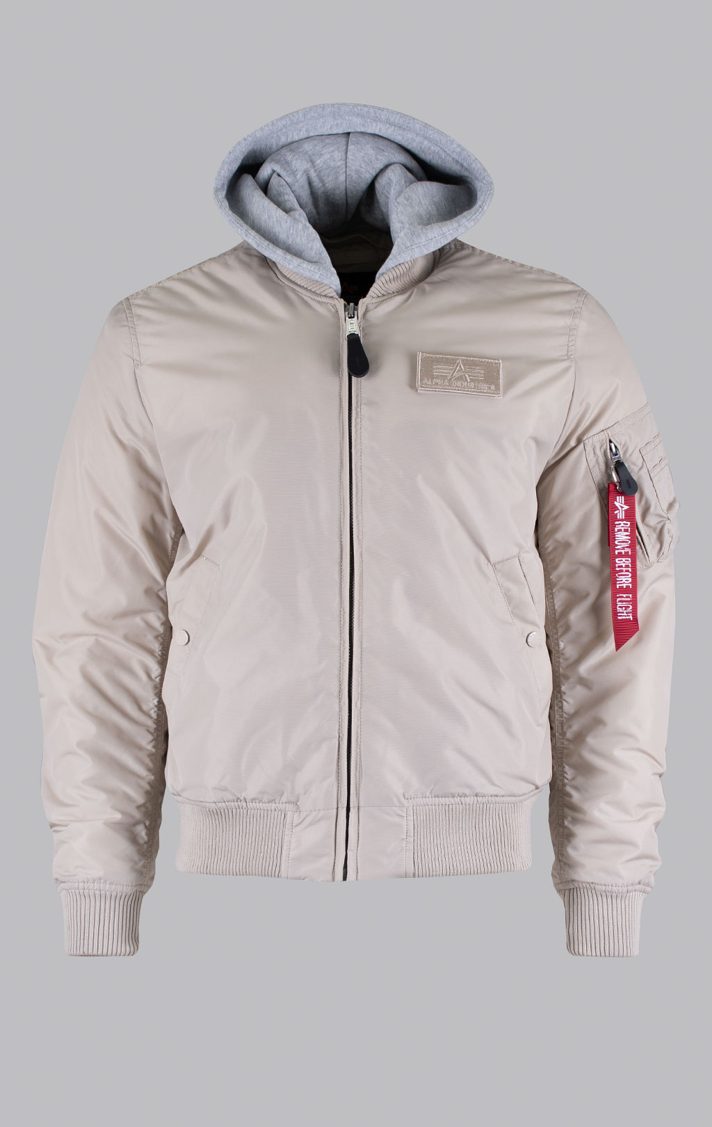 Бомбер ALPHA INDUSTRIES MA-1 TT TWO TONE HOOD organic beige 