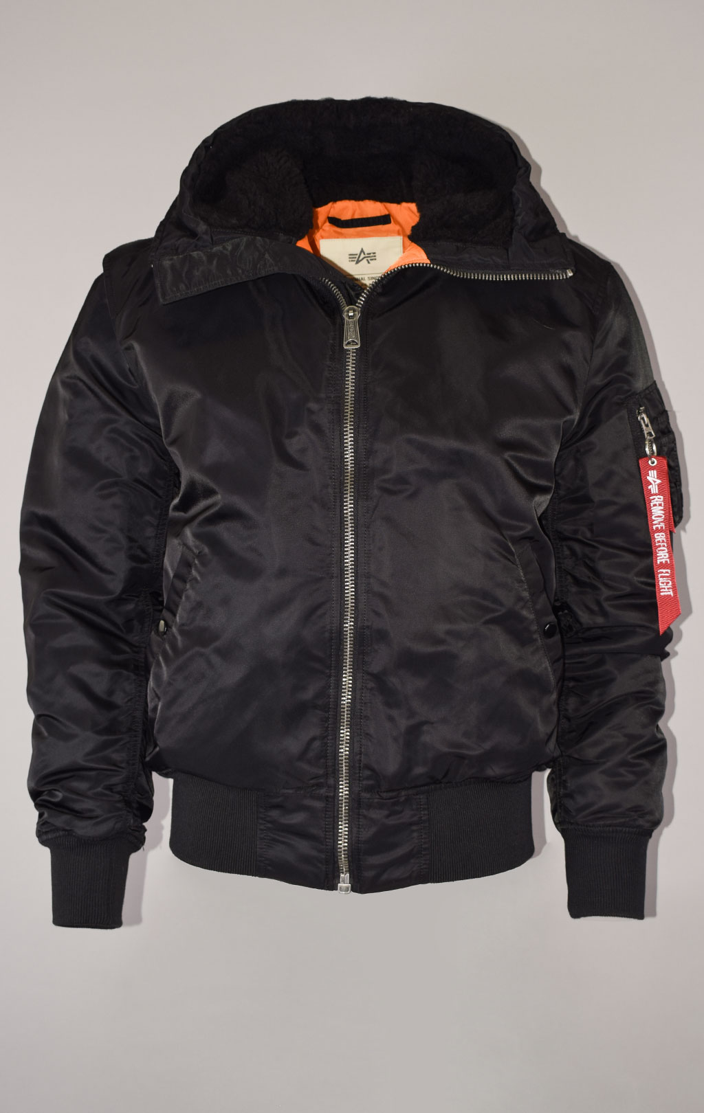 Куртка ALPHA INDUSTRIES HOODED MA-1 black 