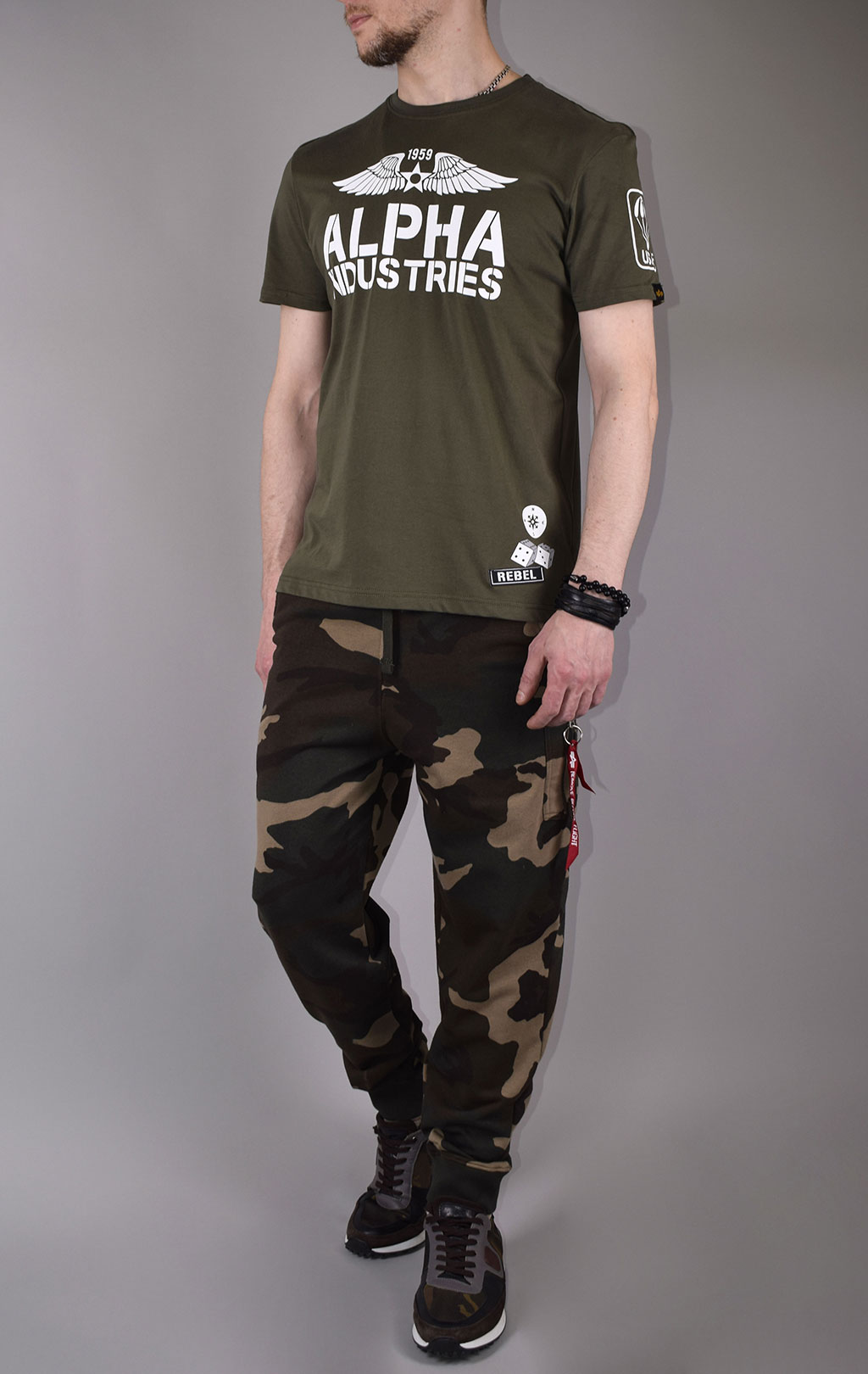 Футболка ALPHA INDUSTRIES REBEL T dark olive 